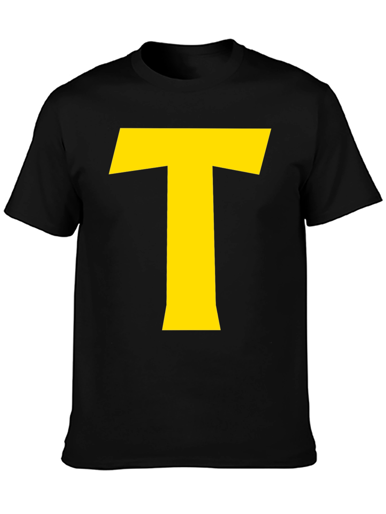 Bold Yellow T Graphic Black T-Shirt