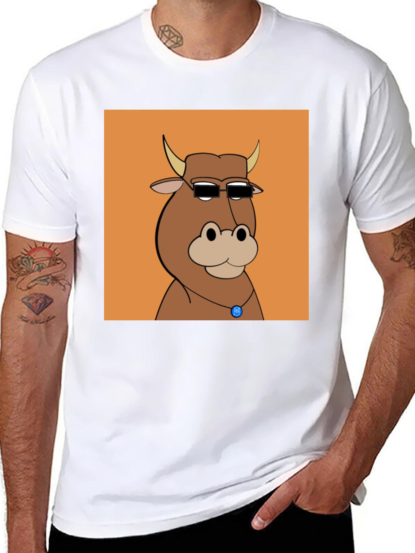 Cool Cartoon Cow Graphic Tee