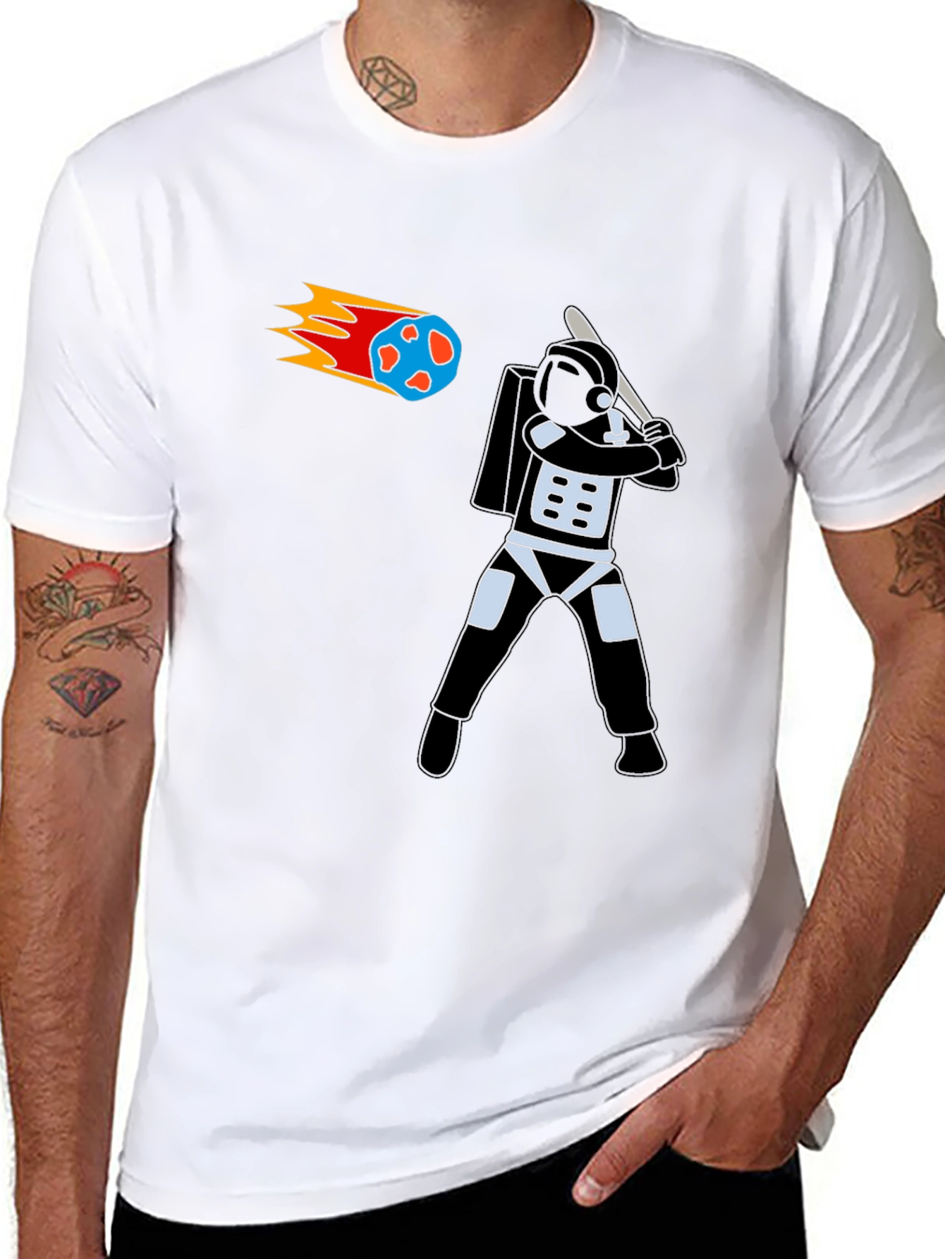 Space Slugger Tee - Meteor Baseball!