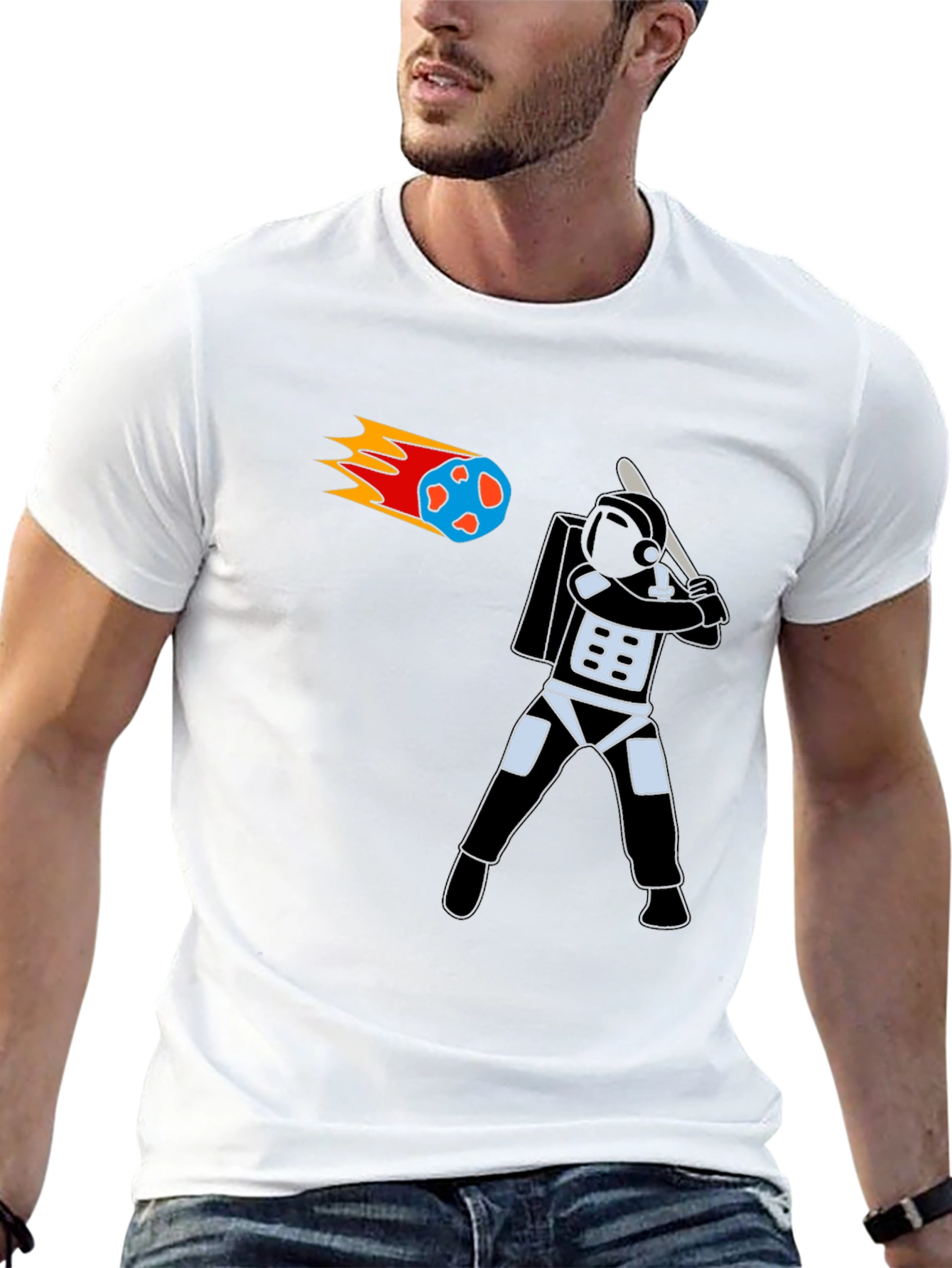 Space Slugger Tee - Meteor Baseball!