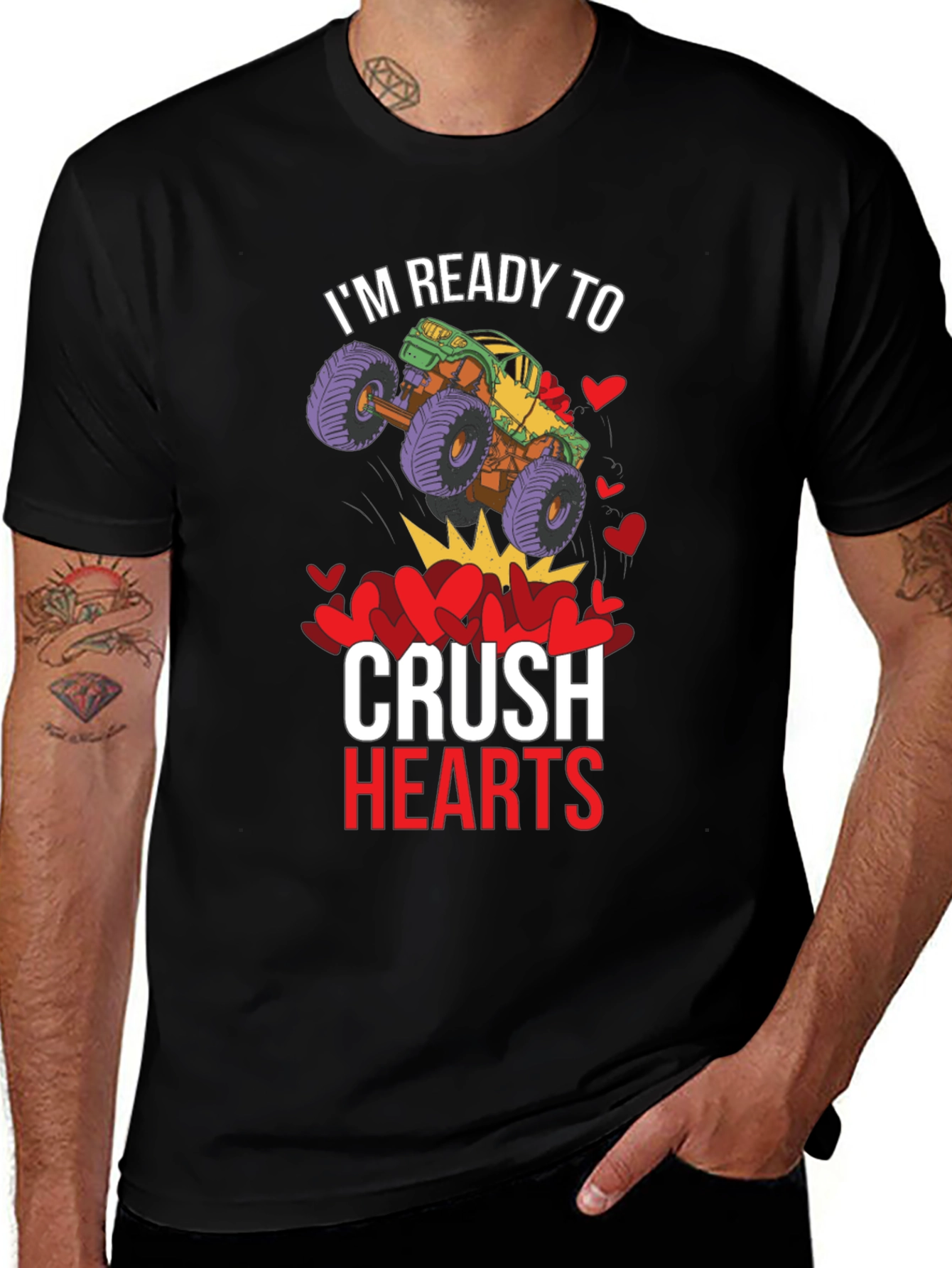 Ready to Crush Hearts Monster Truck T-Shirt