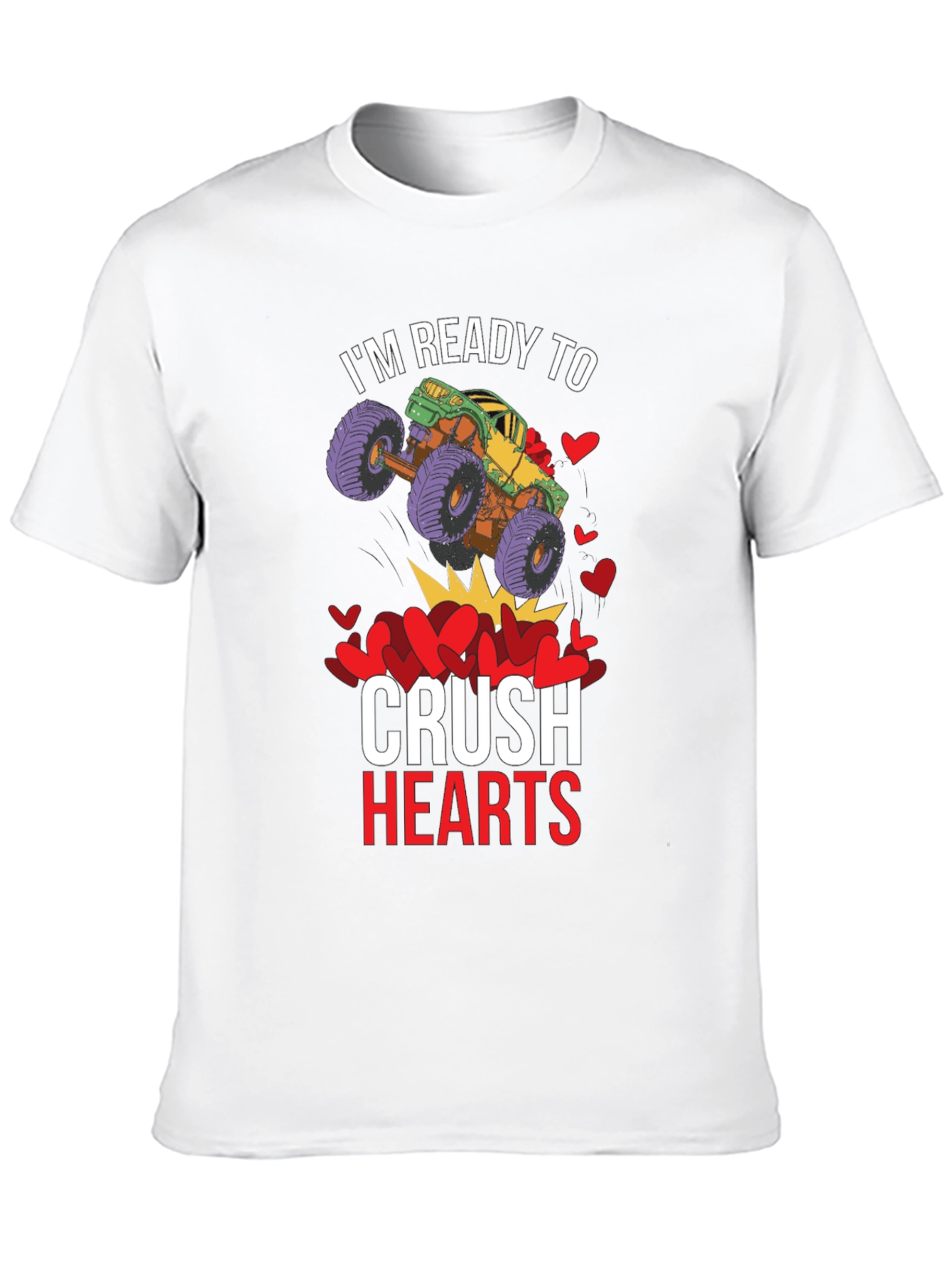 Ready to Crush Hearts Monster Truck T-Shirt