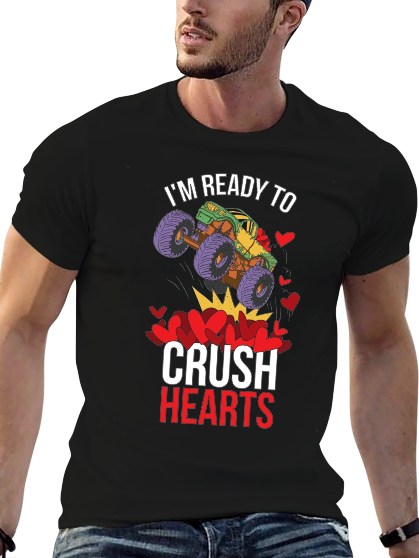 Ready to Crush Hearts Monster Truck T-Shirt