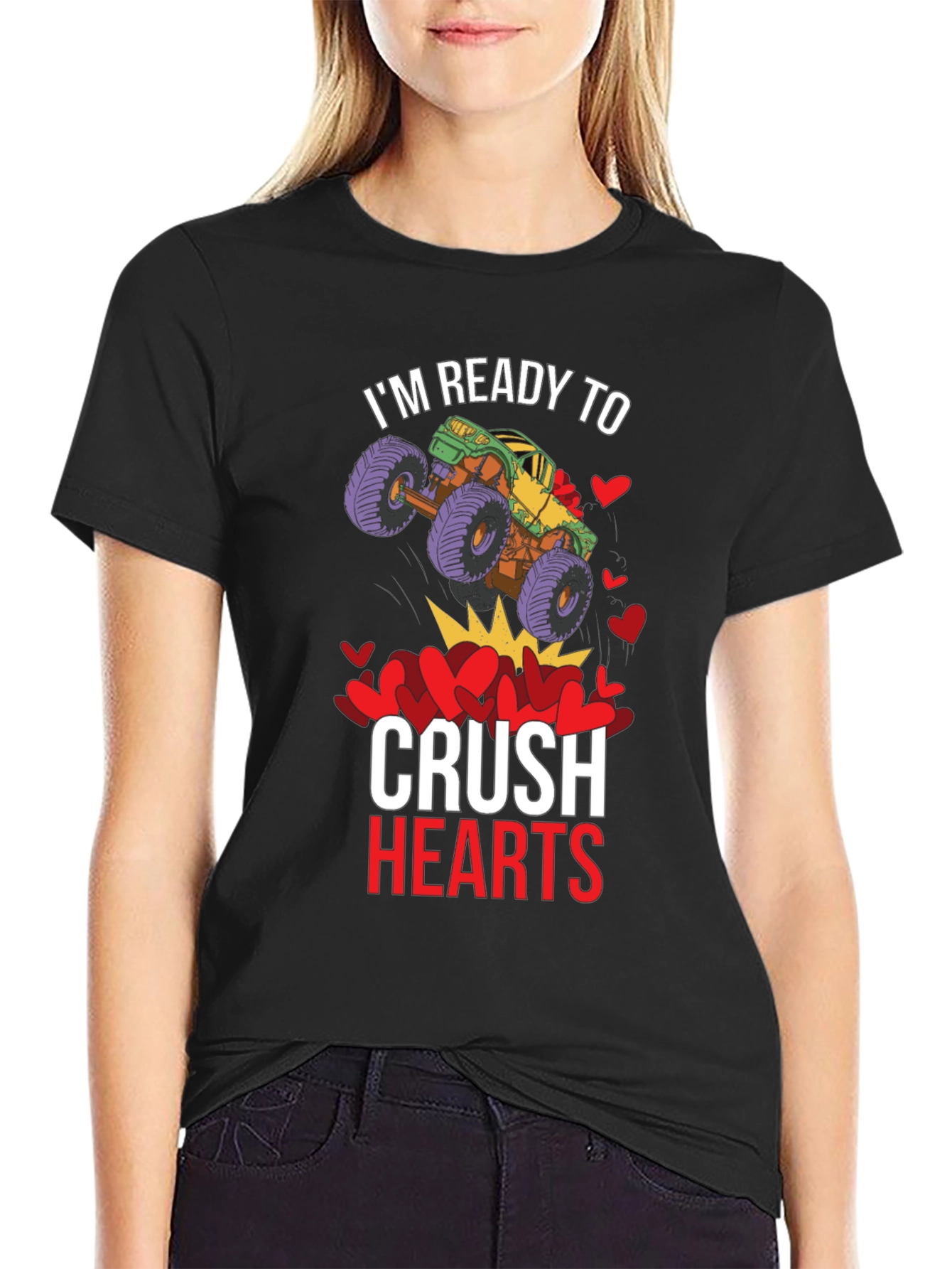 Ready to Crush Hearts Monster Truck T-Shirt