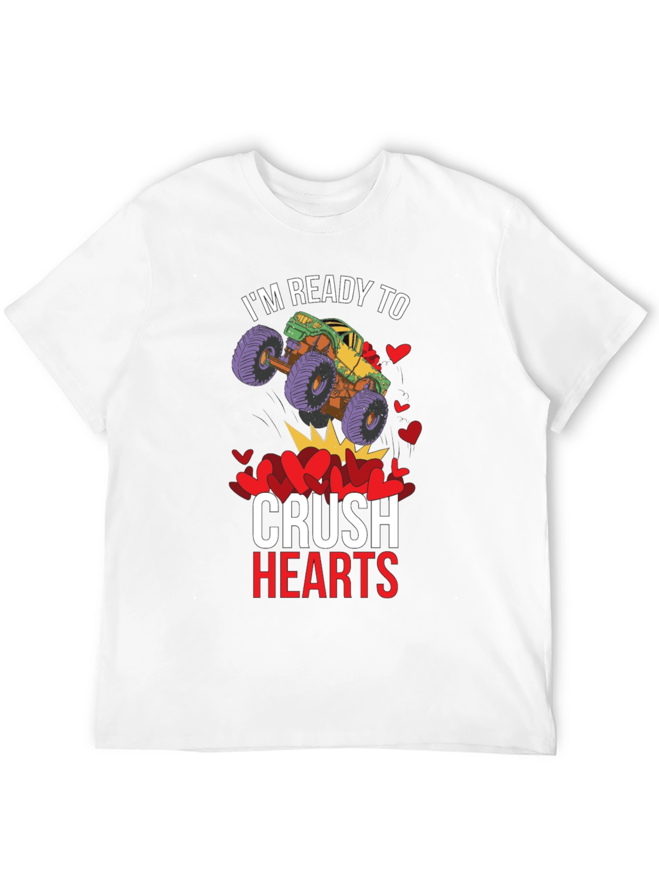 Ready to Crush Hearts Monster Truck T-Shirt