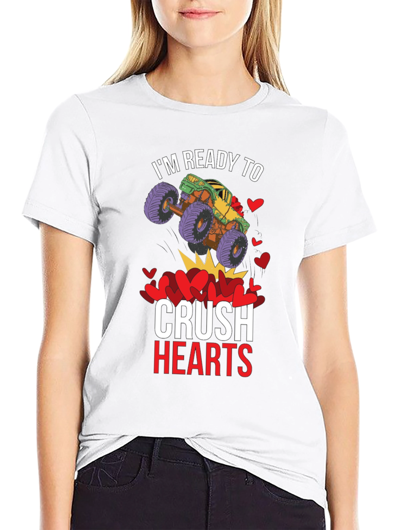 Ready to Crush Hearts Monster Truck T-Shirt