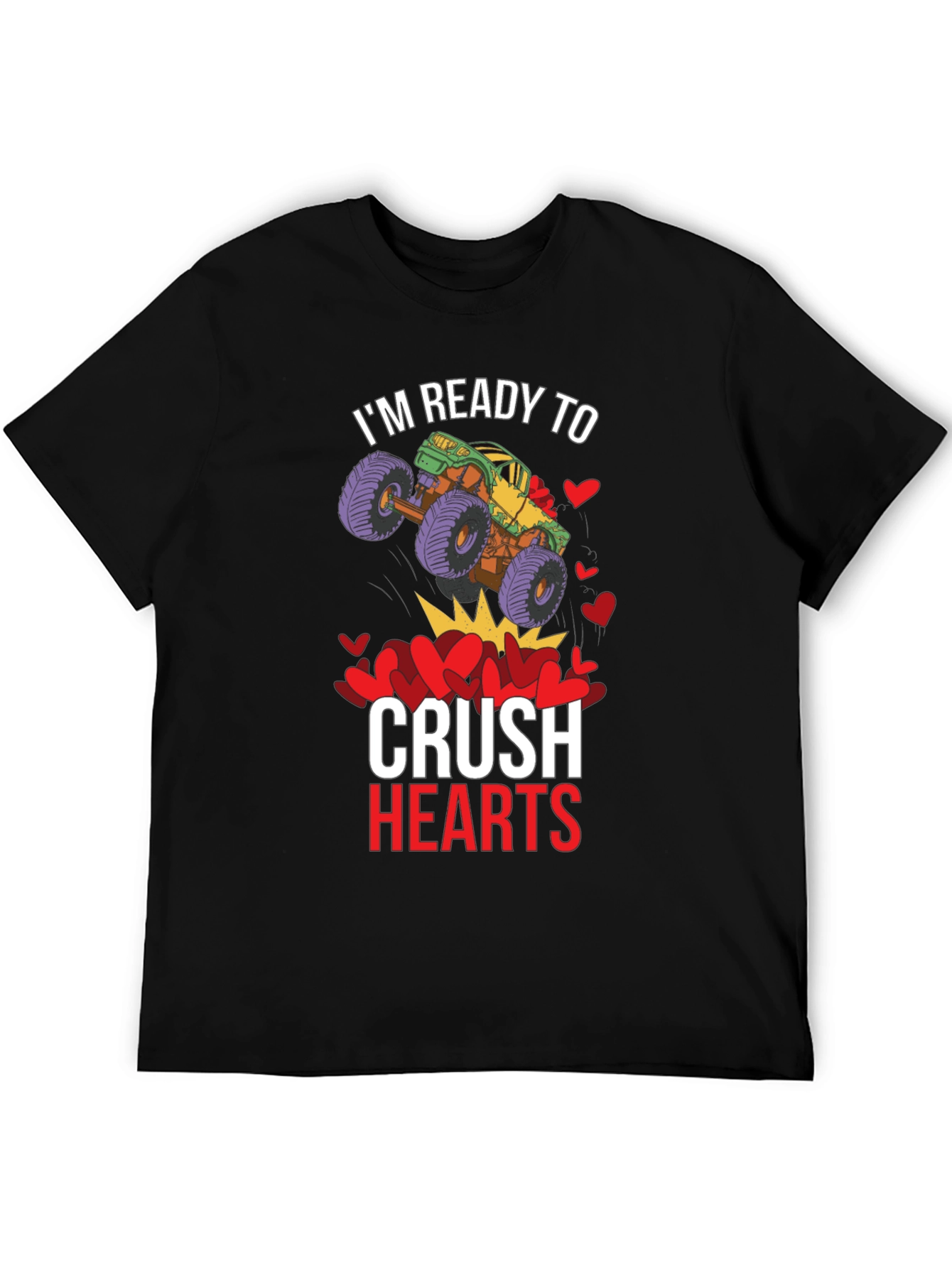 Ready to Crush Hearts Monster Truck T-Shirt