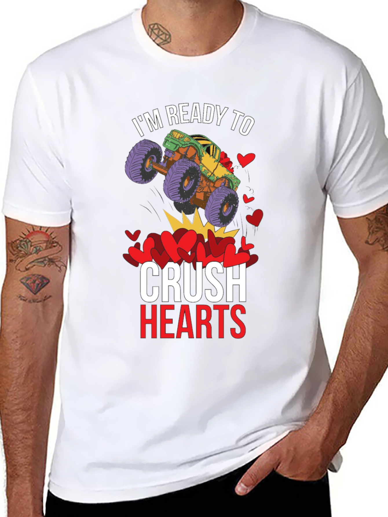 Ready to Crush Hearts Monster Truck T-Shirt