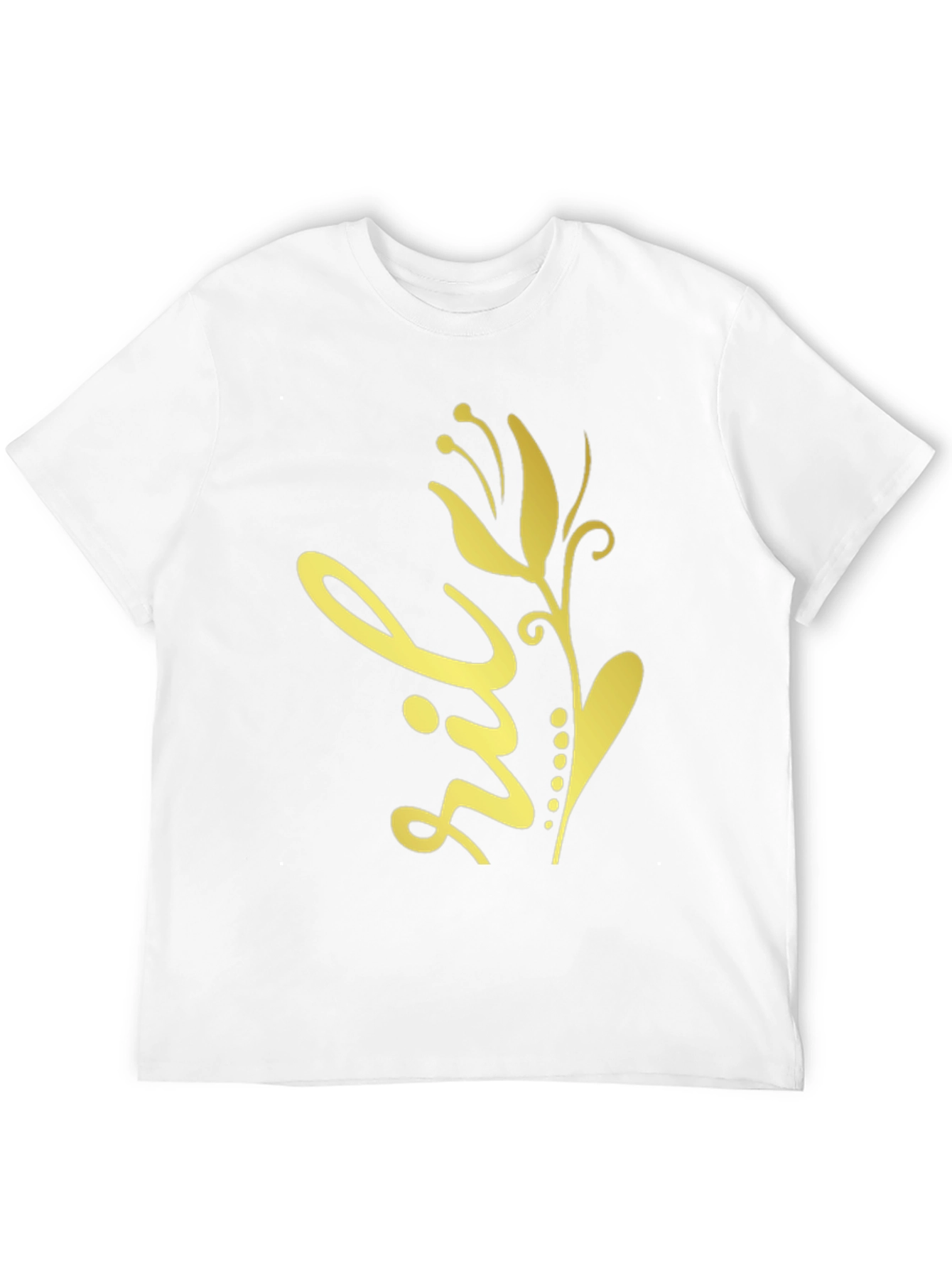 Floral Design Black T-Shirt
