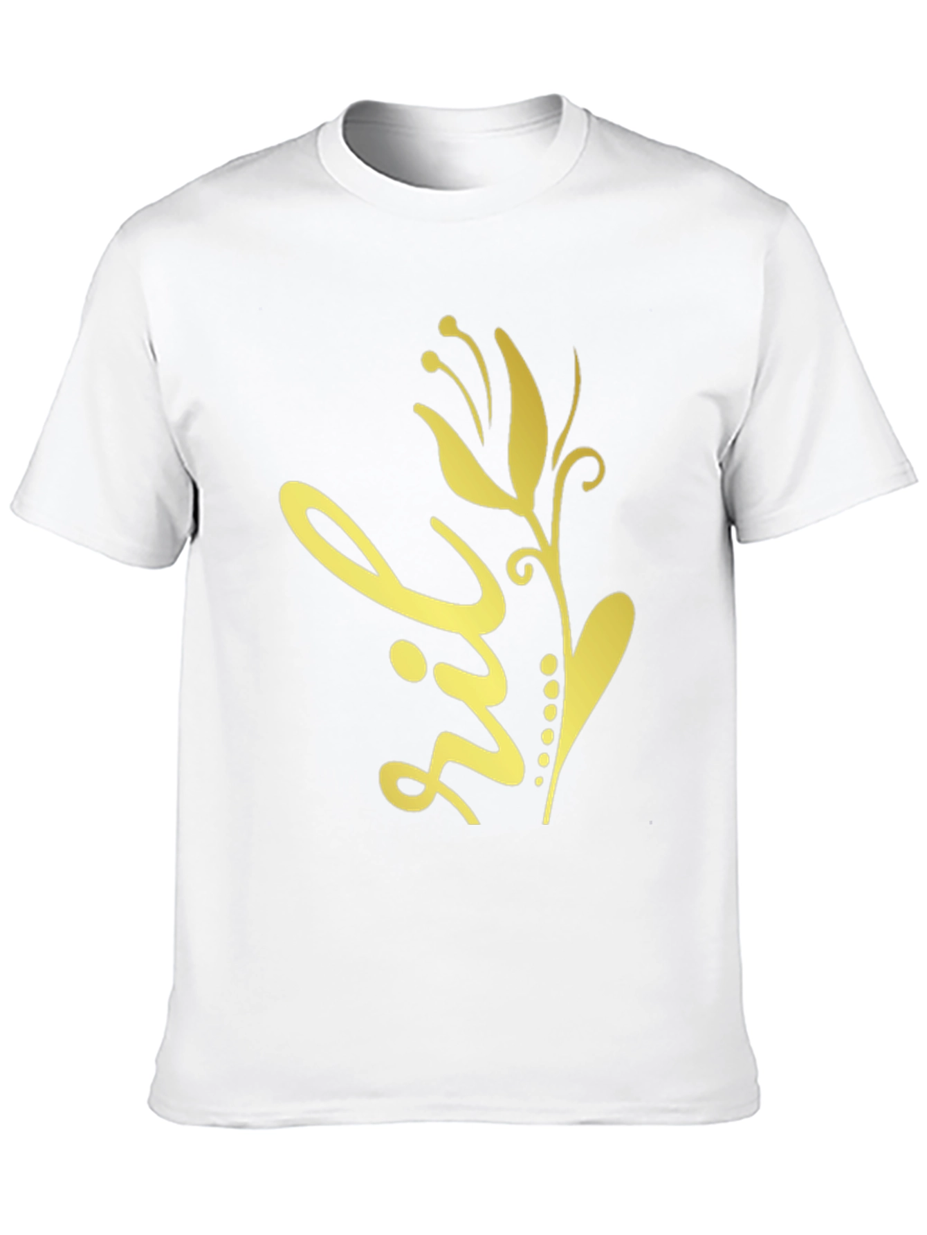 Floral Design Black T-Shirt