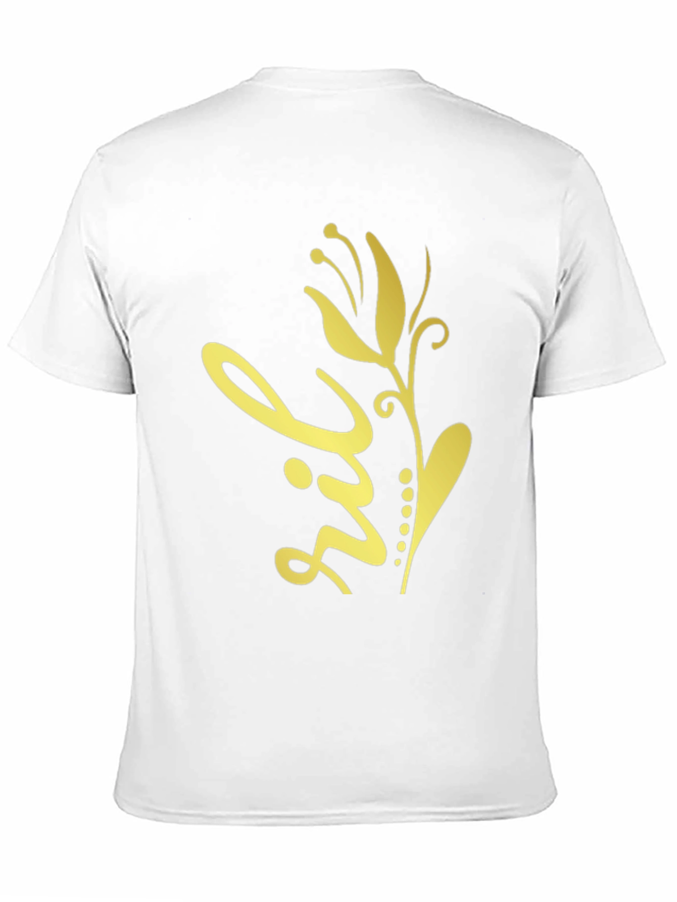 Floral Design Black T-Shirt