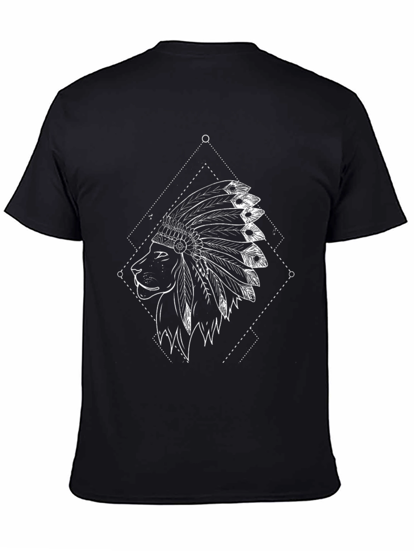 Lion Headdress Graphic Tee - Black
