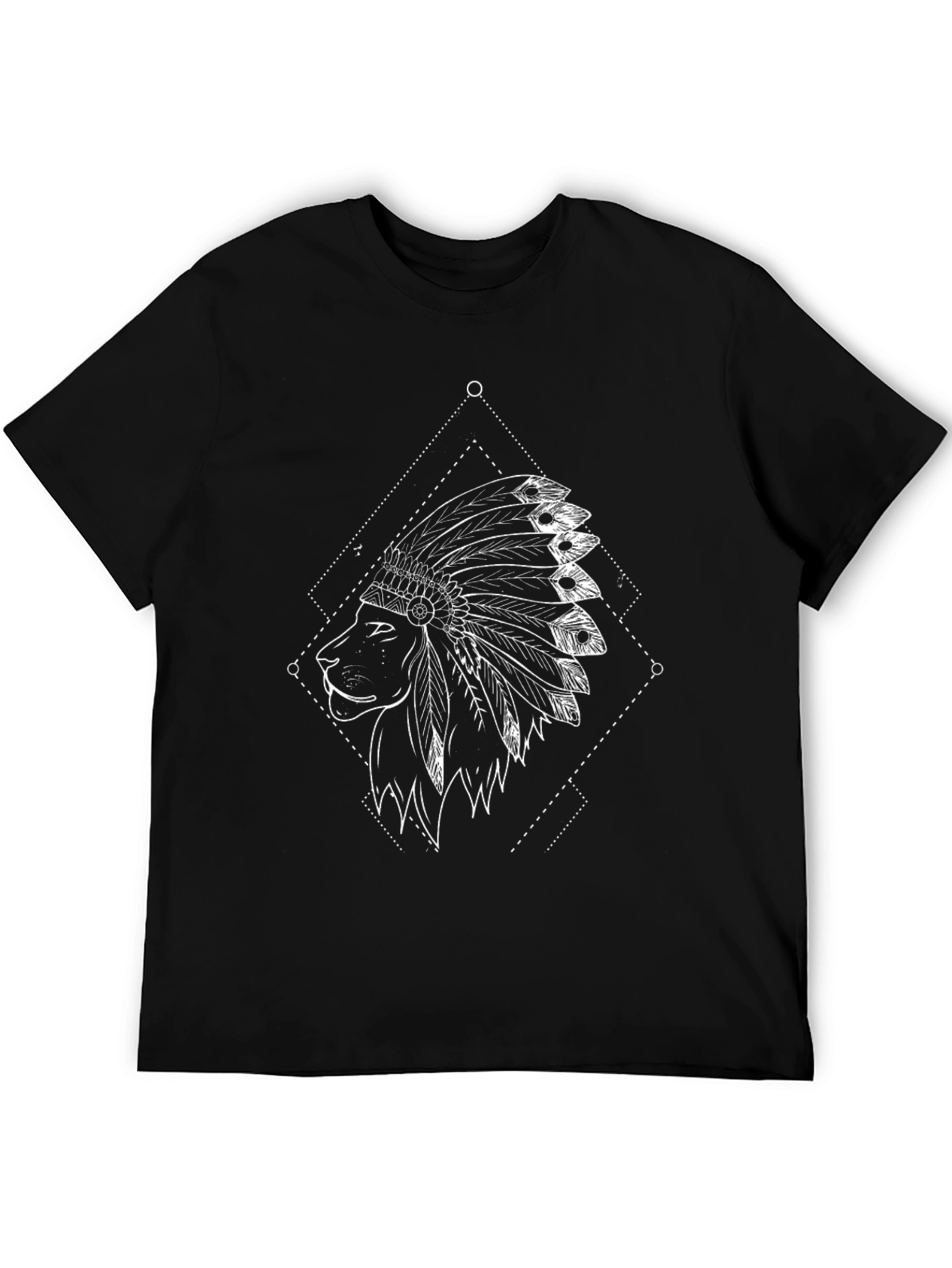 Lion Headdress Graphic Tee - Black