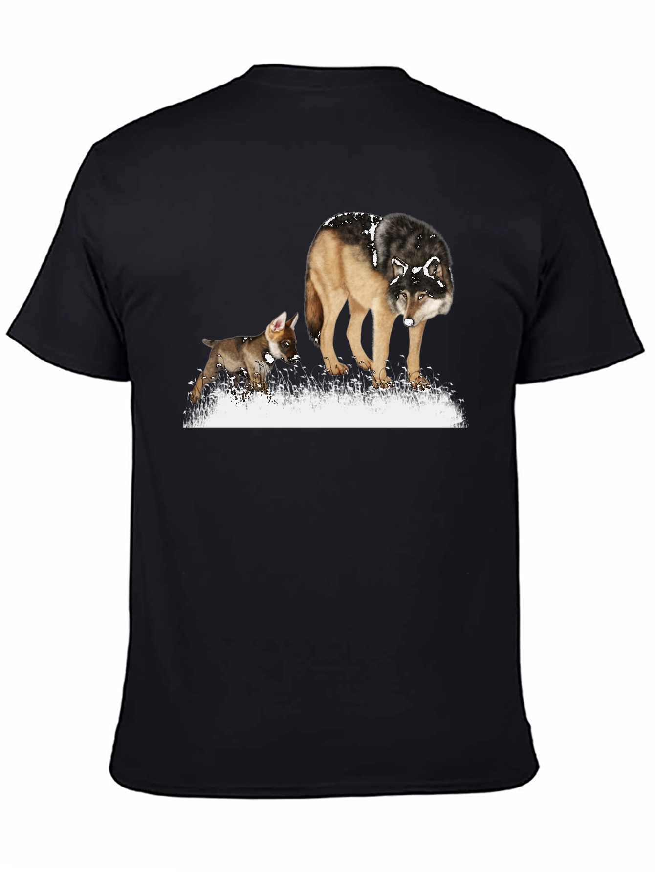 Wolf & Pup Graphic Tee - Stylish Animal Print