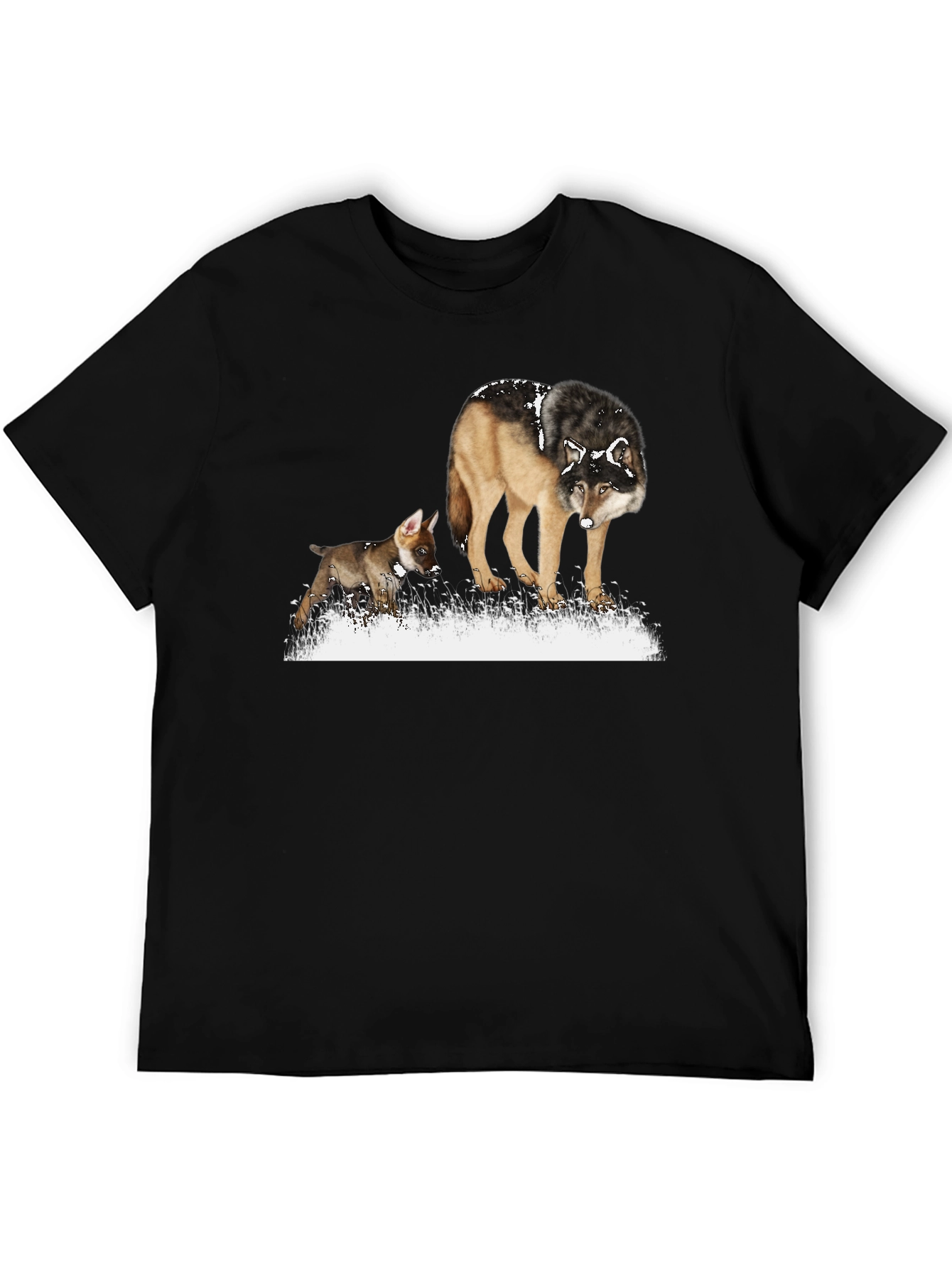 Wolf & Pup Graphic Tee - Stylish Animal Print