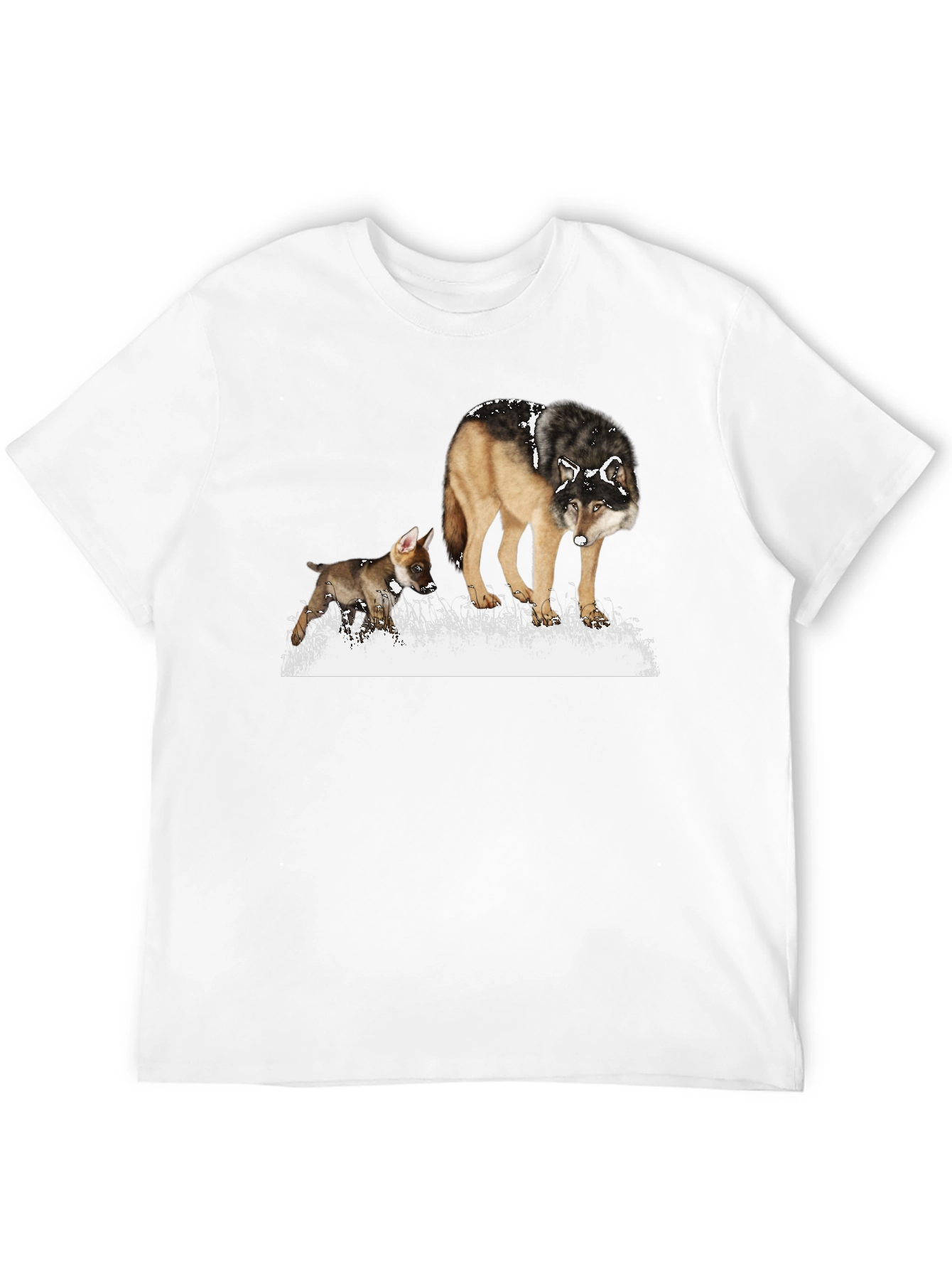 Wolf & Pup Graphic Tee - Stylish Animal Print