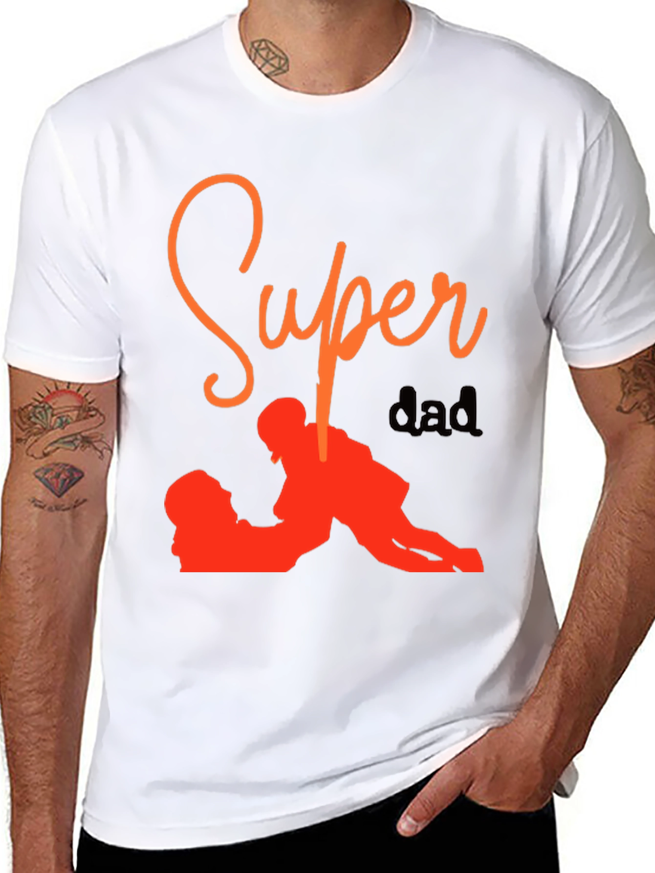 Super Dad Graphic Tee - Black Cotton T-Shirt