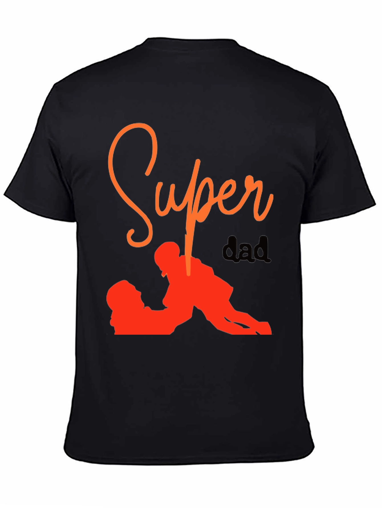 Super Dad Graphic Tee - Black Cotton T-Shirt