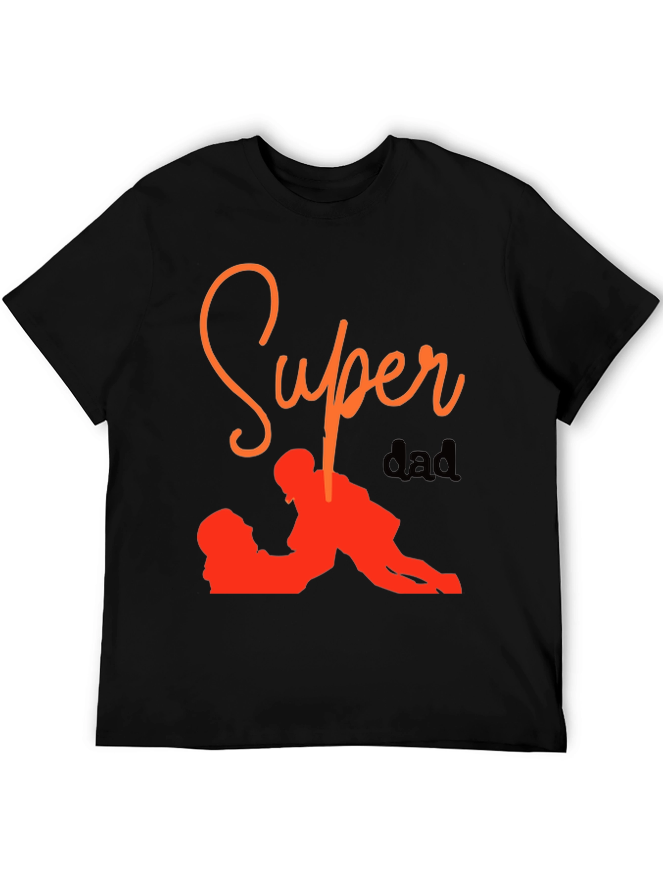 Super Dad Graphic Tee - Black Cotton T-Shirt