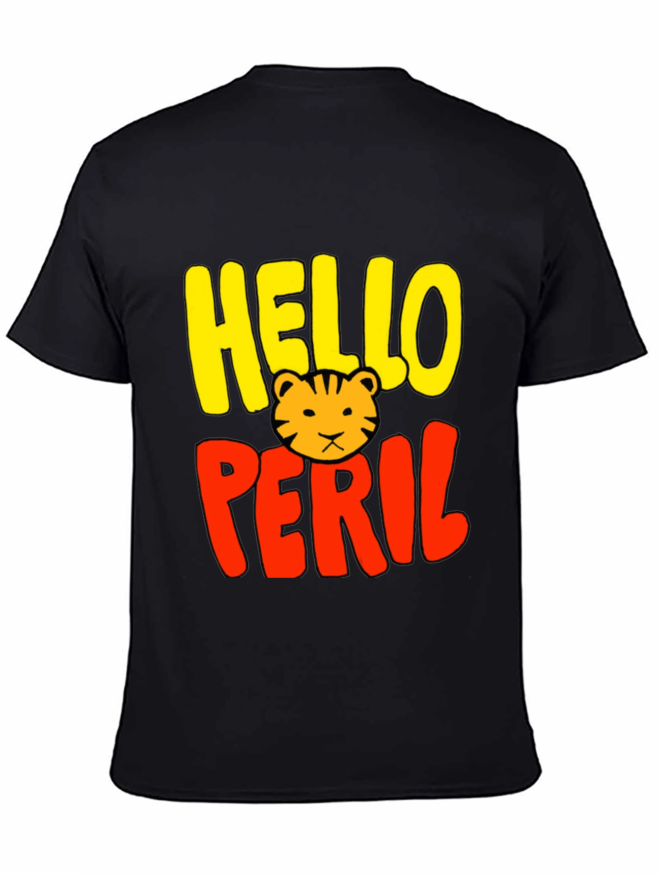 Hello Peril Tiger Graphic T-Shirt - Black