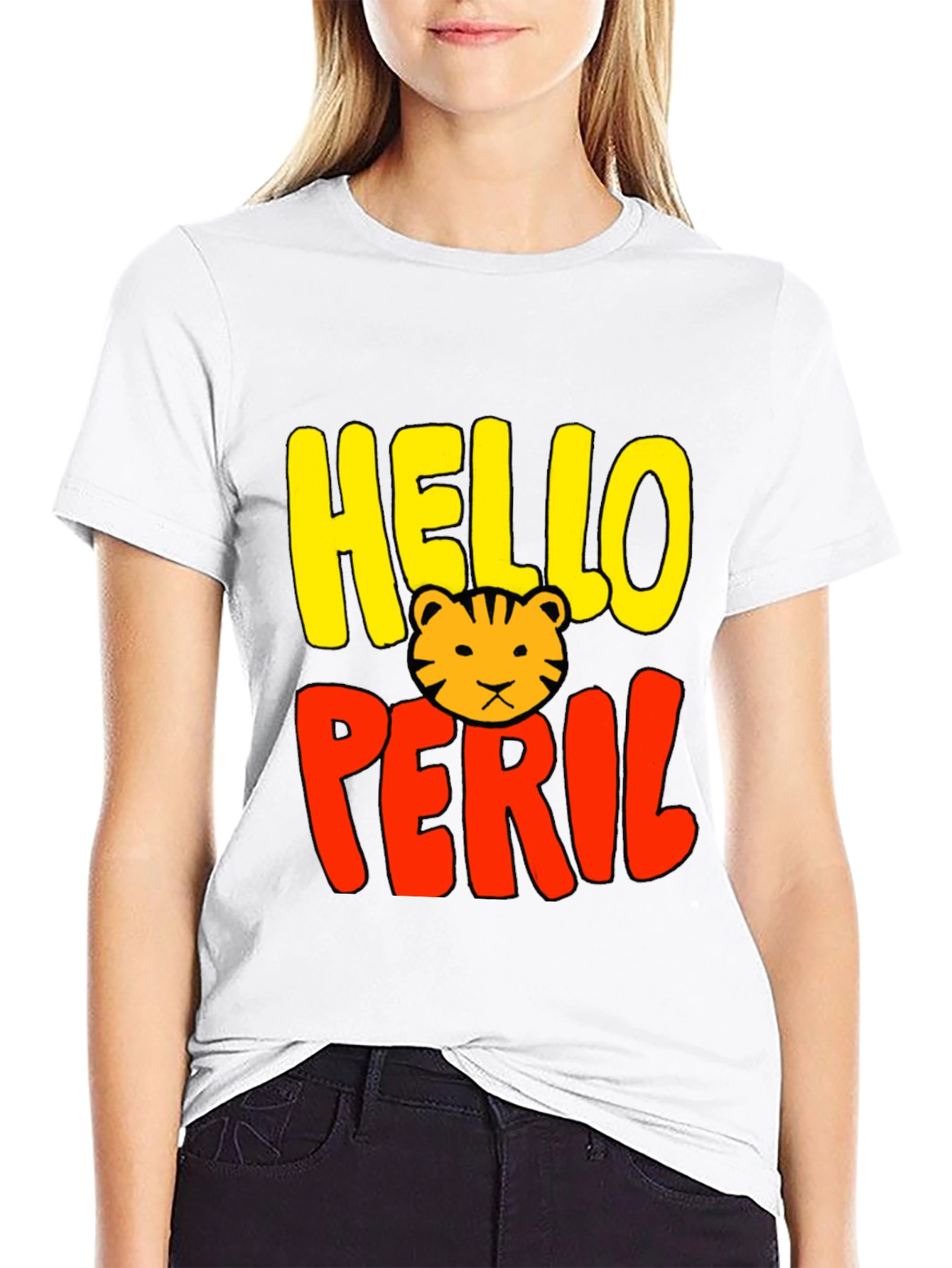 Hello Peril Tiger Graphic T-Shirt - Black