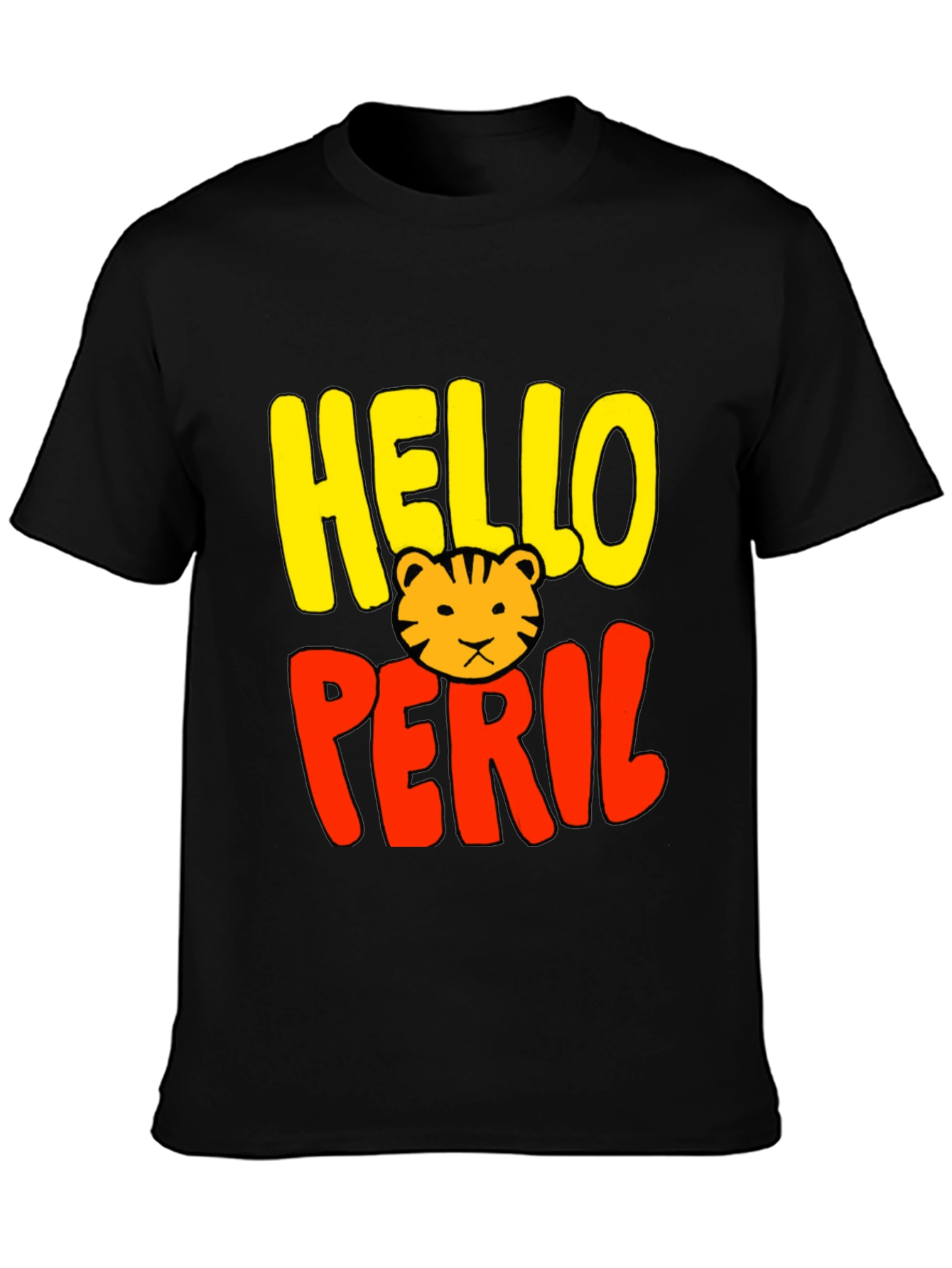 Hello Peril Tiger Graphic T-Shirt - Black