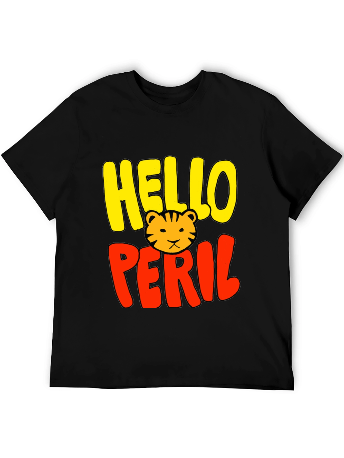Hello Peril Tiger Graphic T-Shirt - Black