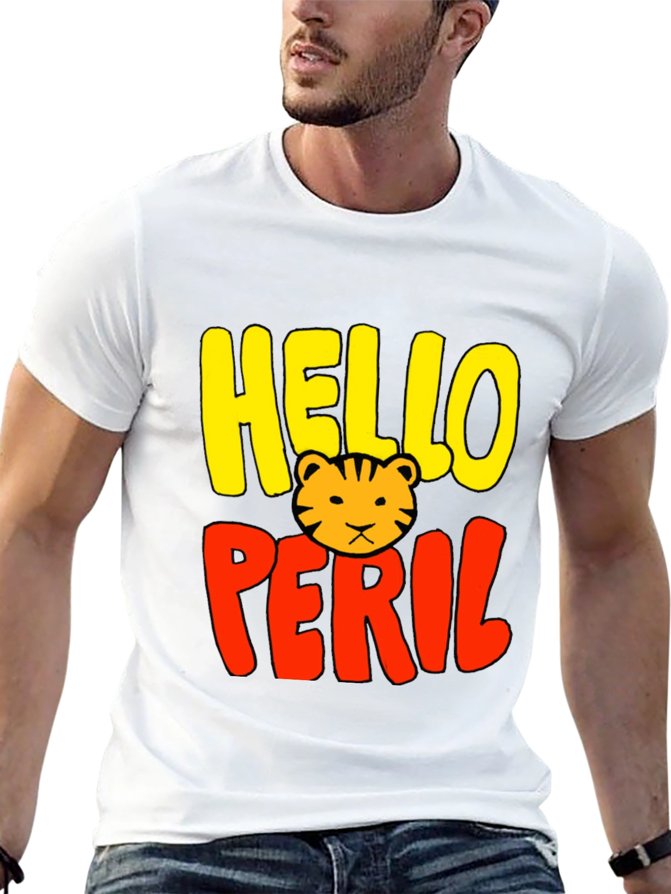 Hello Peril Tiger Graphic T-Shirt - Black