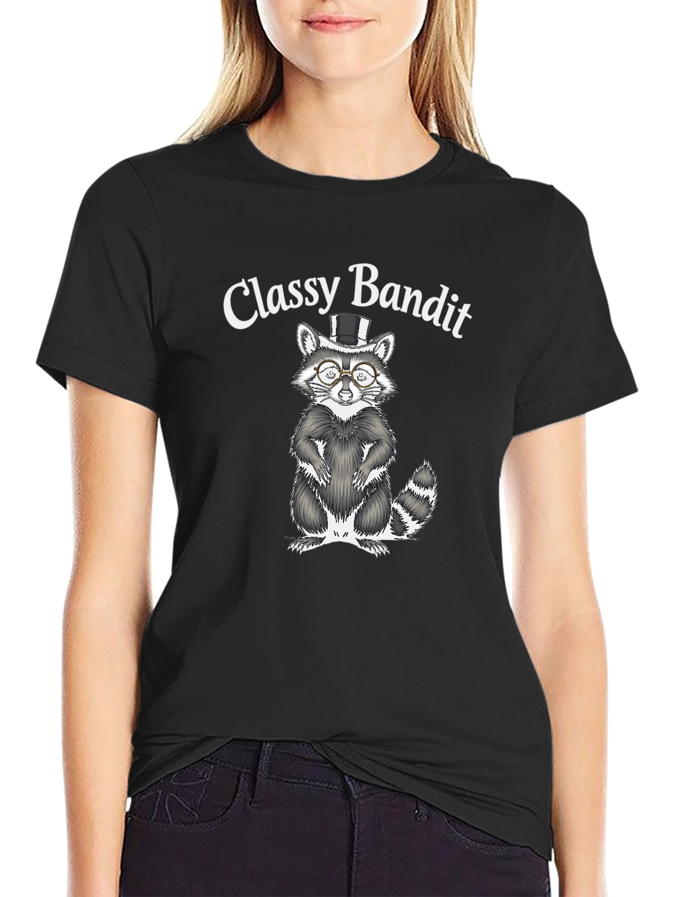 Classy Bandit Raccoon Graphic T-Shirt