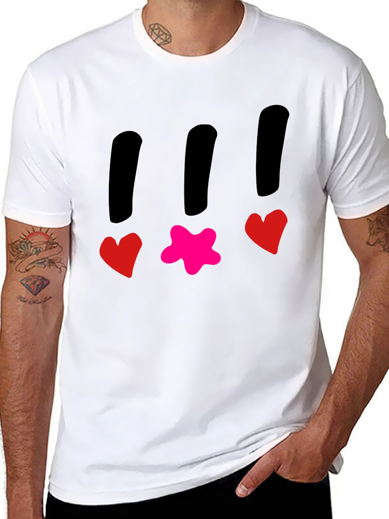 Funky T-Shirt with Heart and Star Design