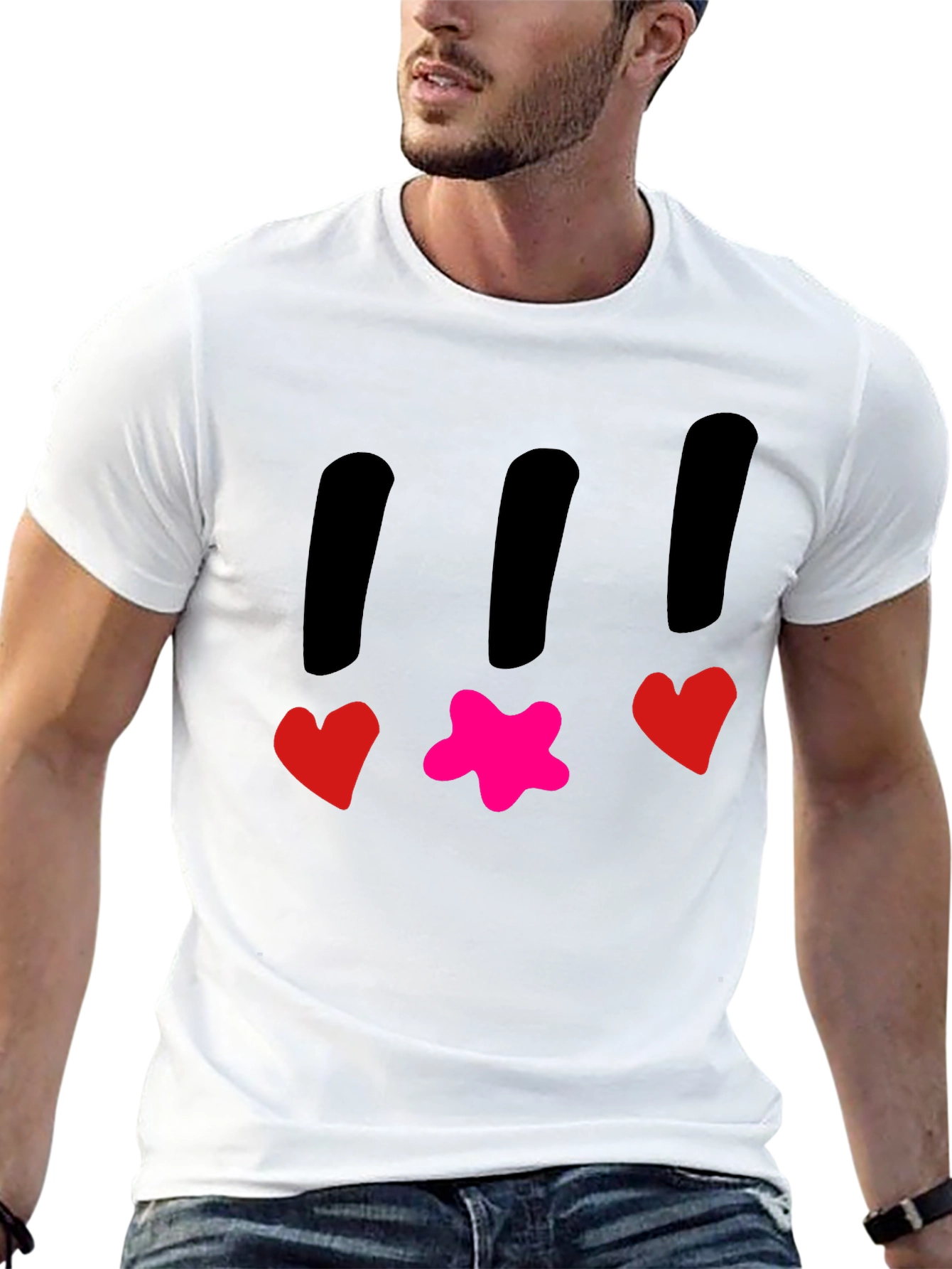 Funky T-Shirt with Heart and Star Design