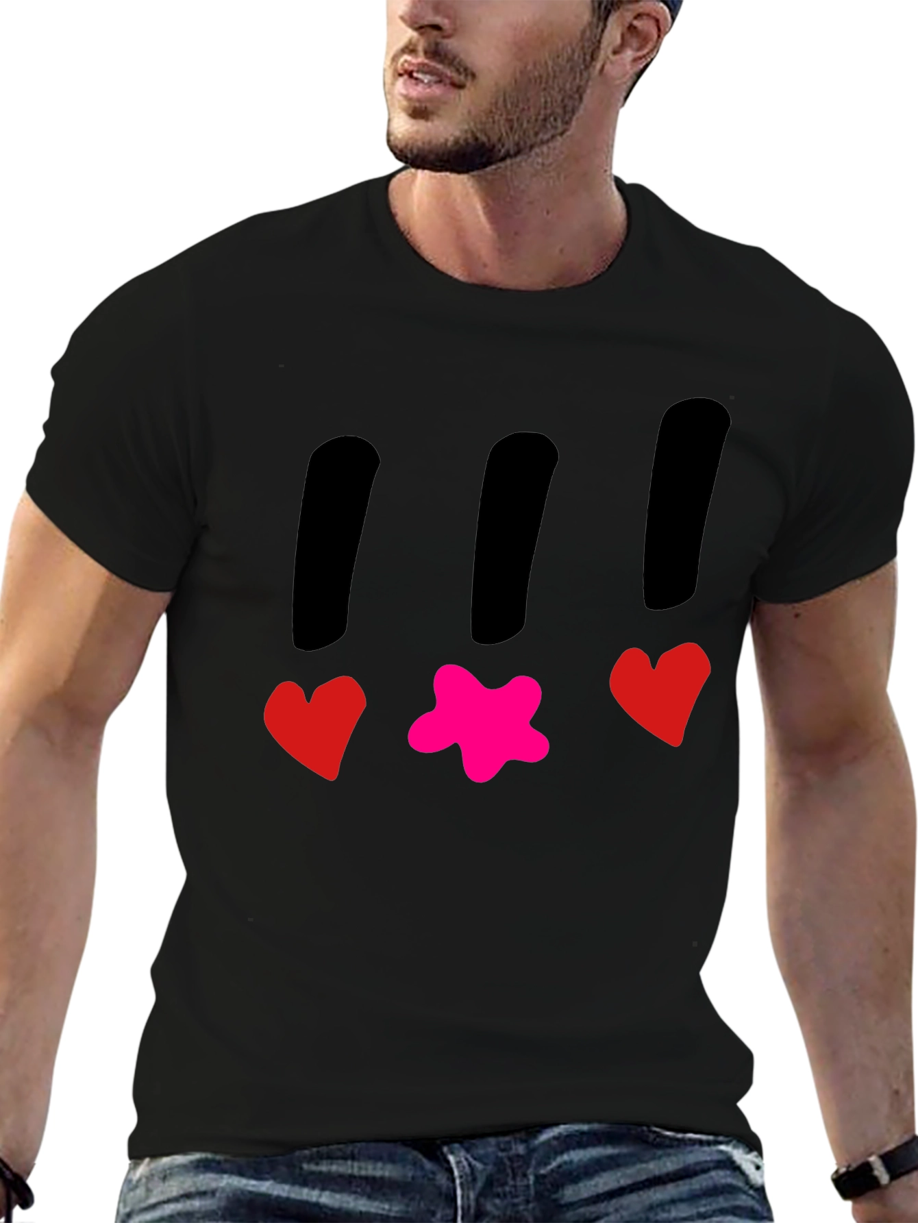 Funky T-Shirt with Heart and Star Design