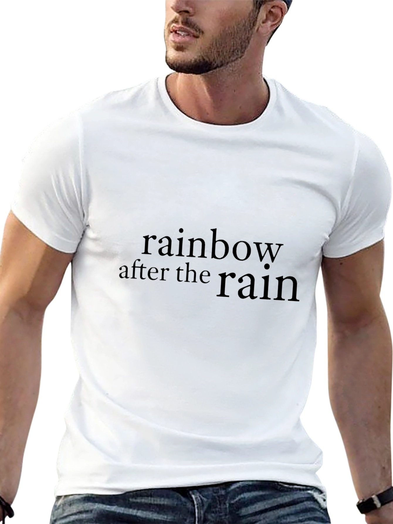 Rainbow After the Rain Black T-Shirt