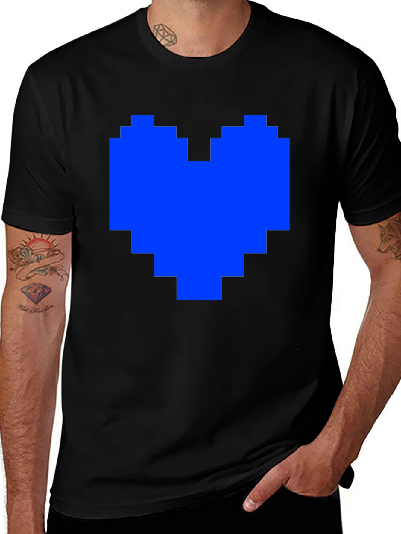 Pixel Heart Black T-Shirt