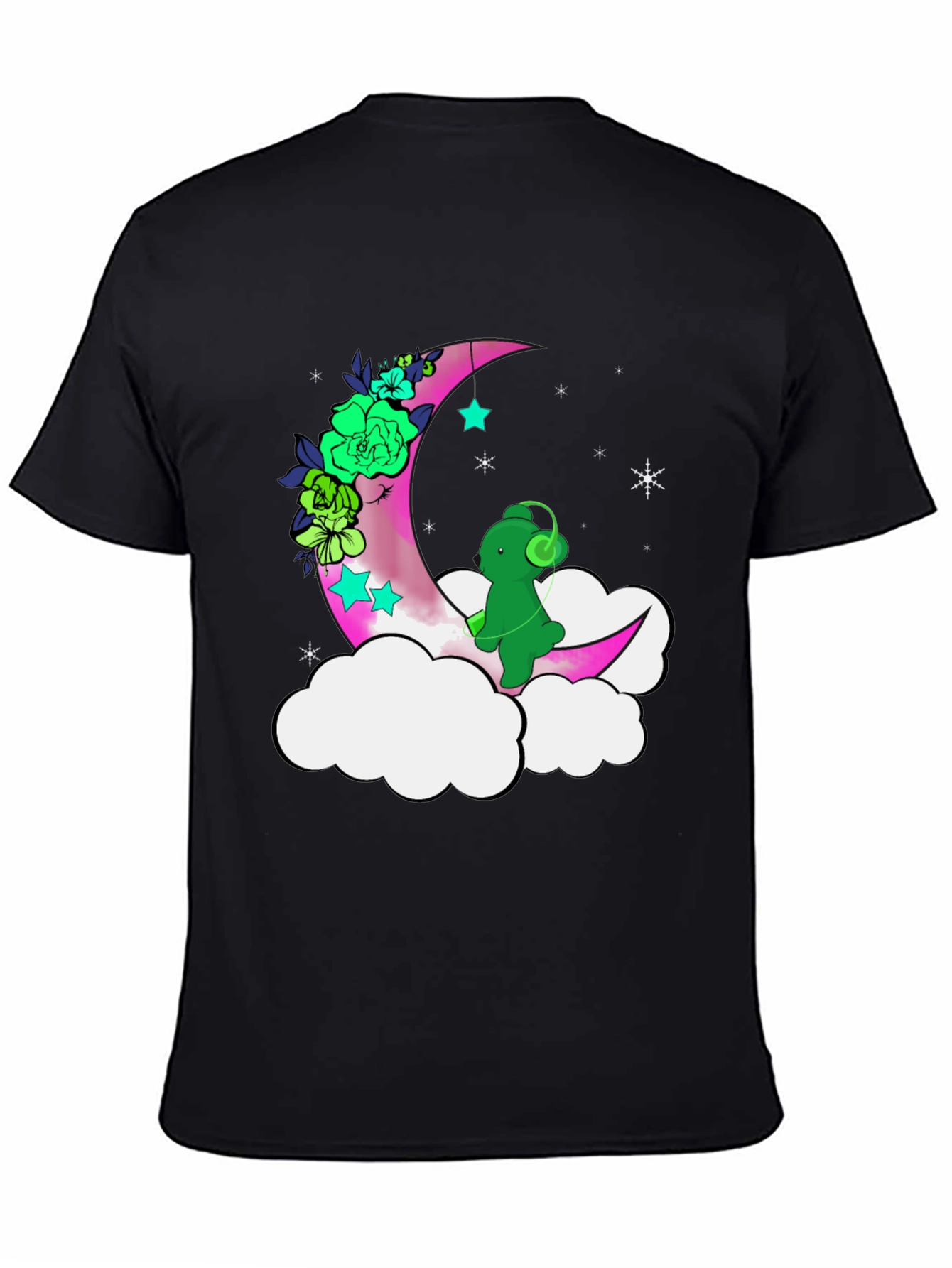 Cute Moon Bear T-Shirt - Black