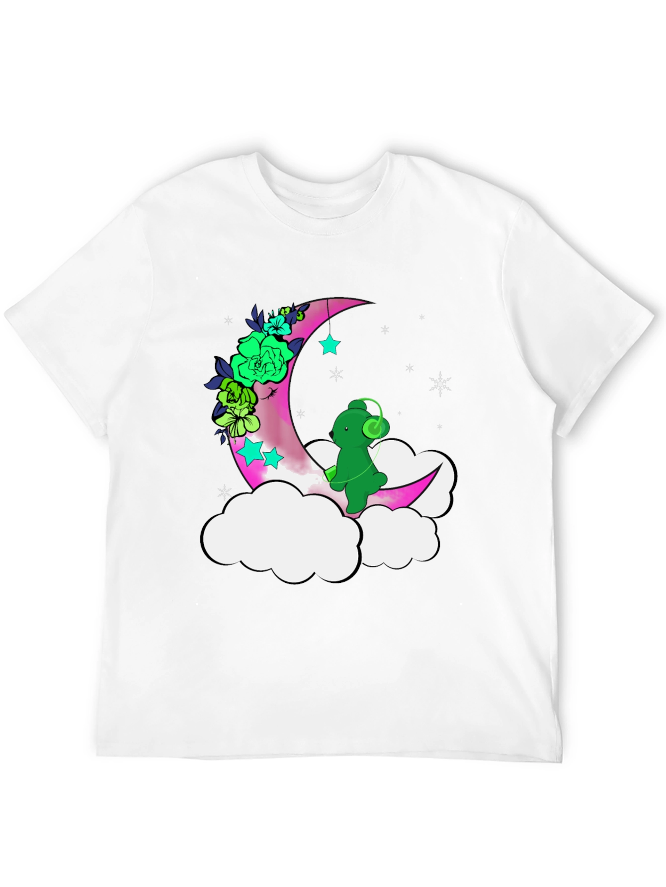 Cute Moon Bear T-Shirt - Black