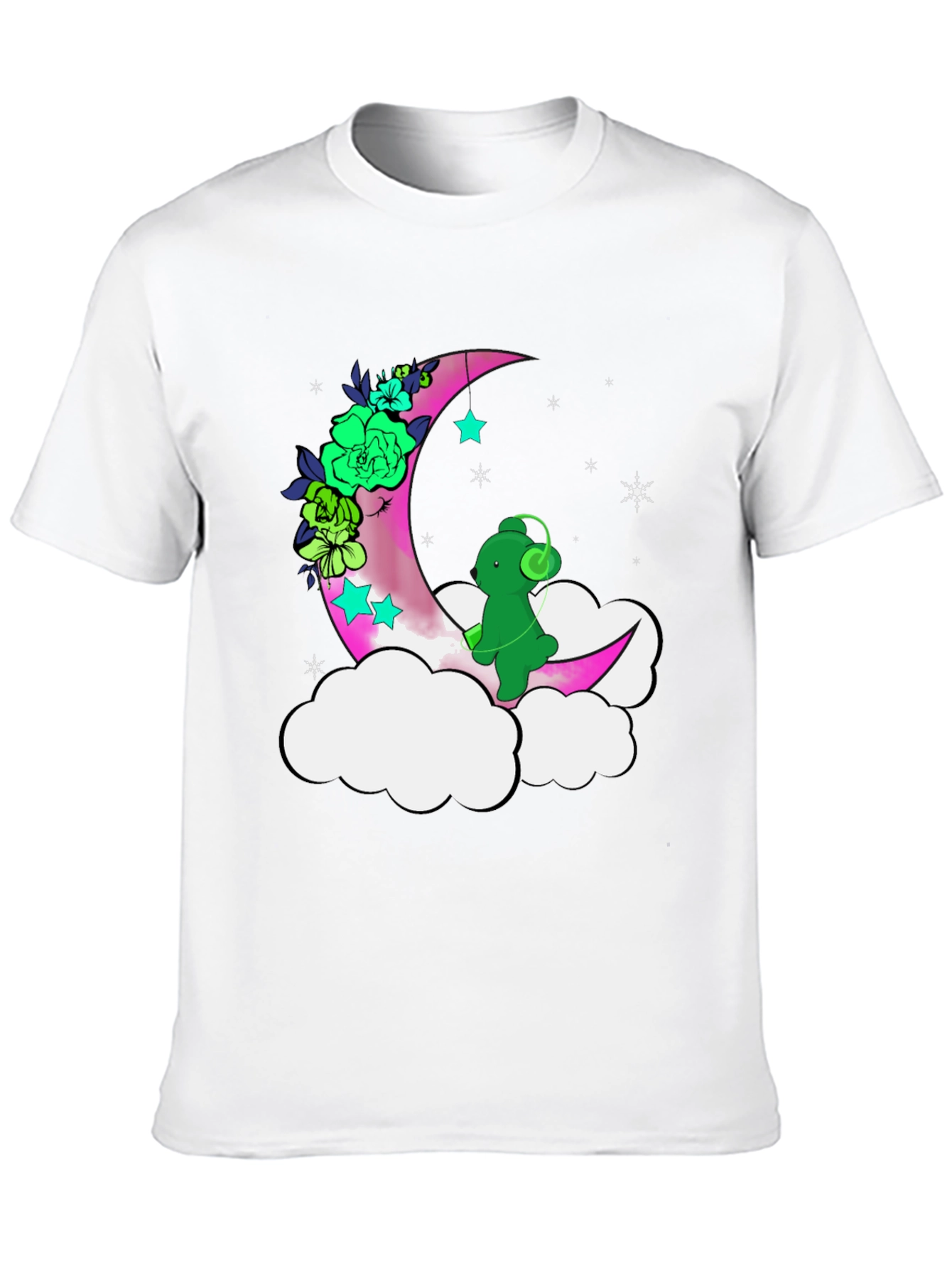 Cute Moon Bear T-Shirt - Black