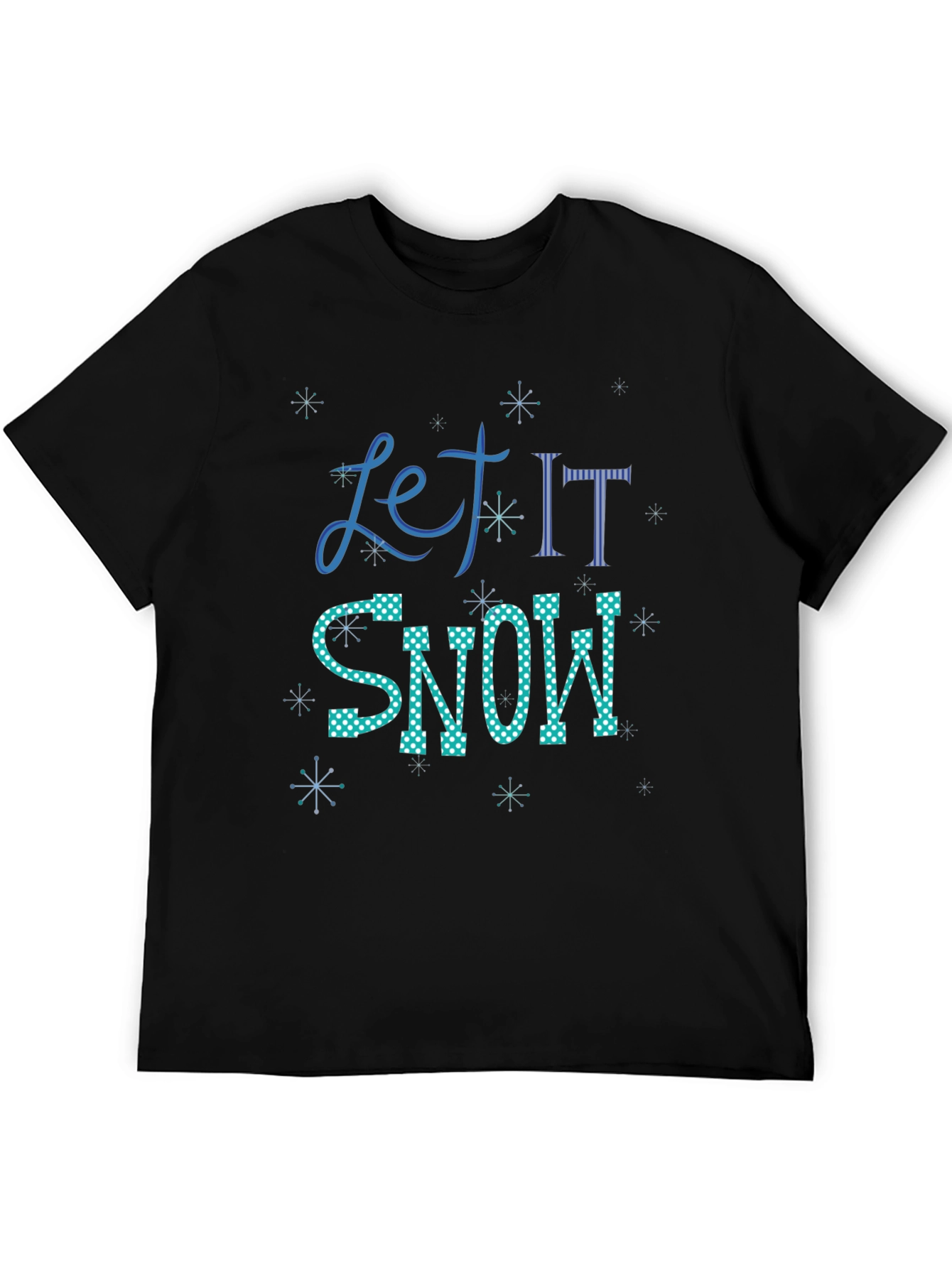 Let It Snow Graphic Tee - Black Holiday T-Shirt