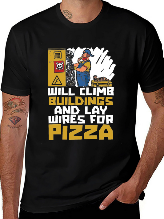 Electrician Pizza Lover T-Shirt - Funny Worker Gift