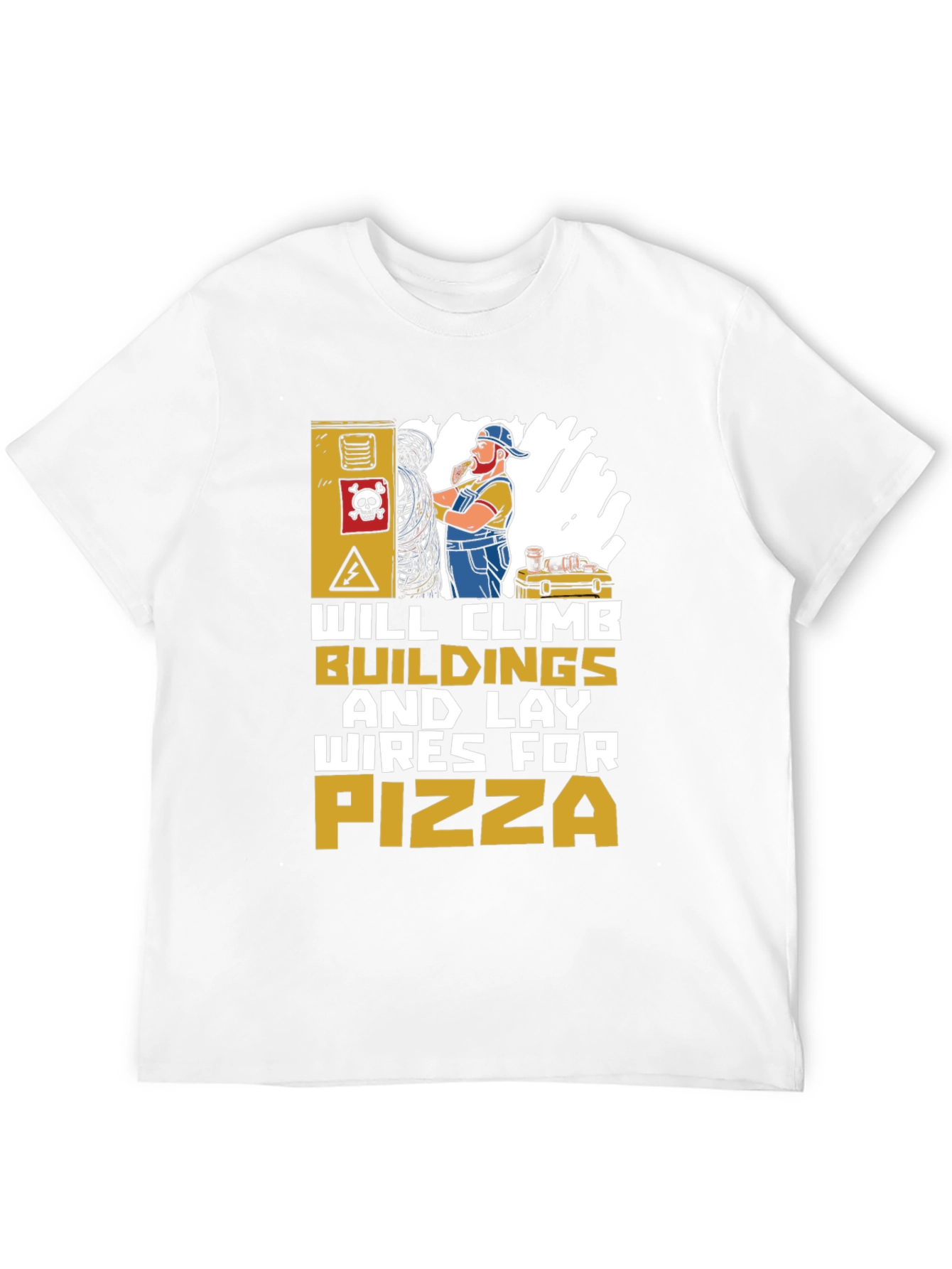 Electrician Pizza Lover T-Shirt - Funny Worker Gift