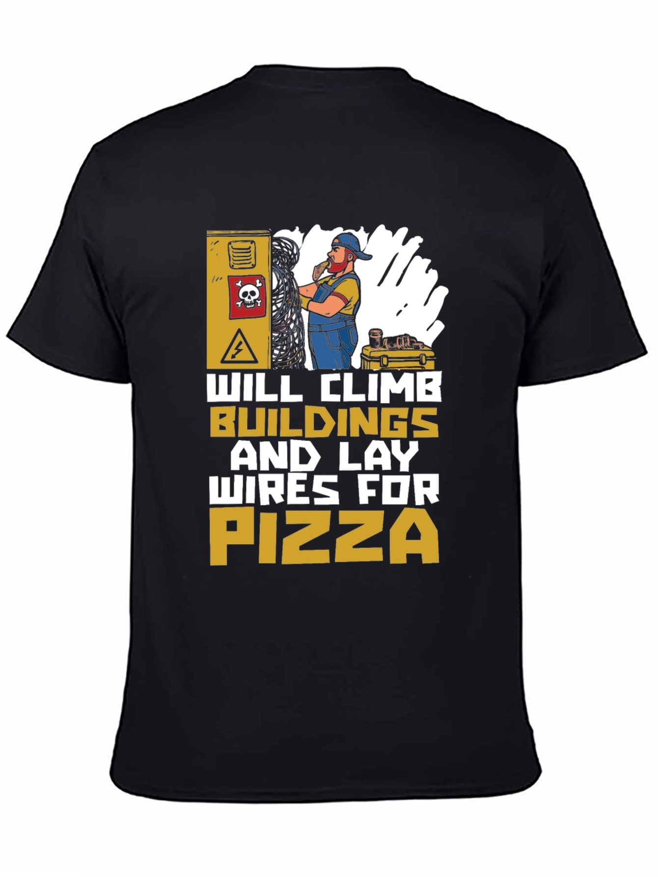 Electrician Pizza Lover T-Shirt - Funny Worker Gift