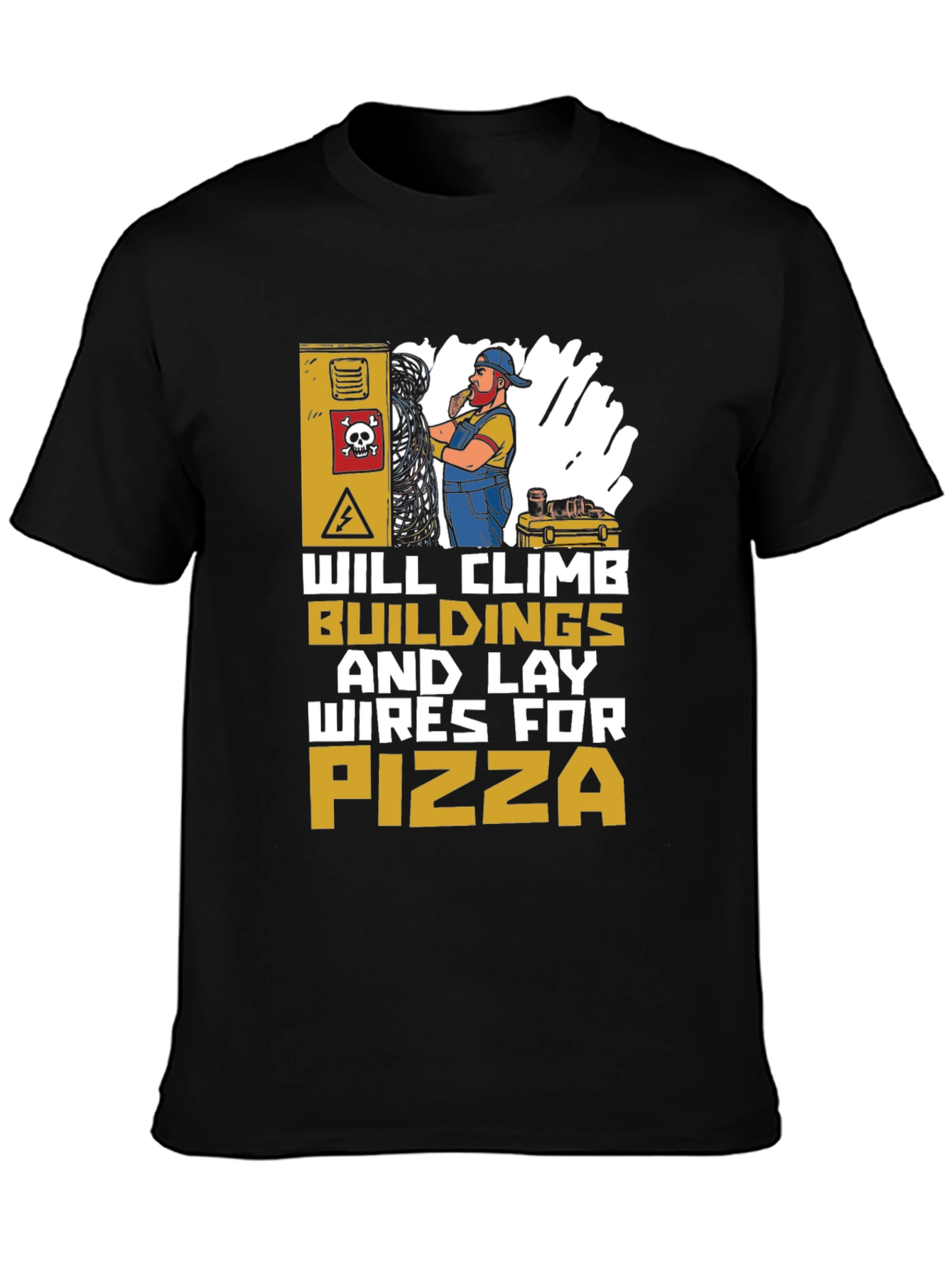 Electrician Pizza Lover T-Shirt - Funny Worker Gift