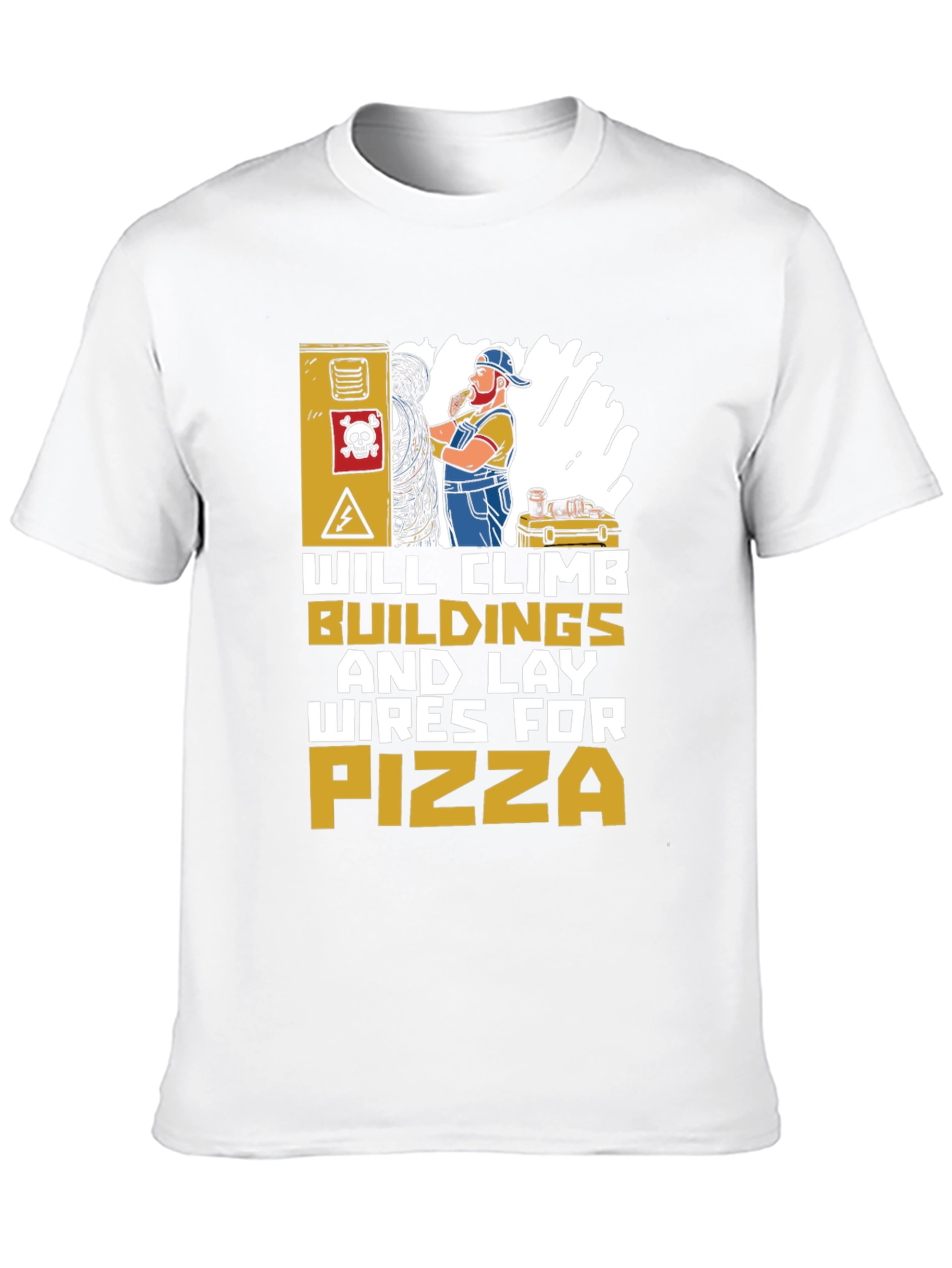 Electrician Pizza Lover T-Shirt - Funny Worker Gift