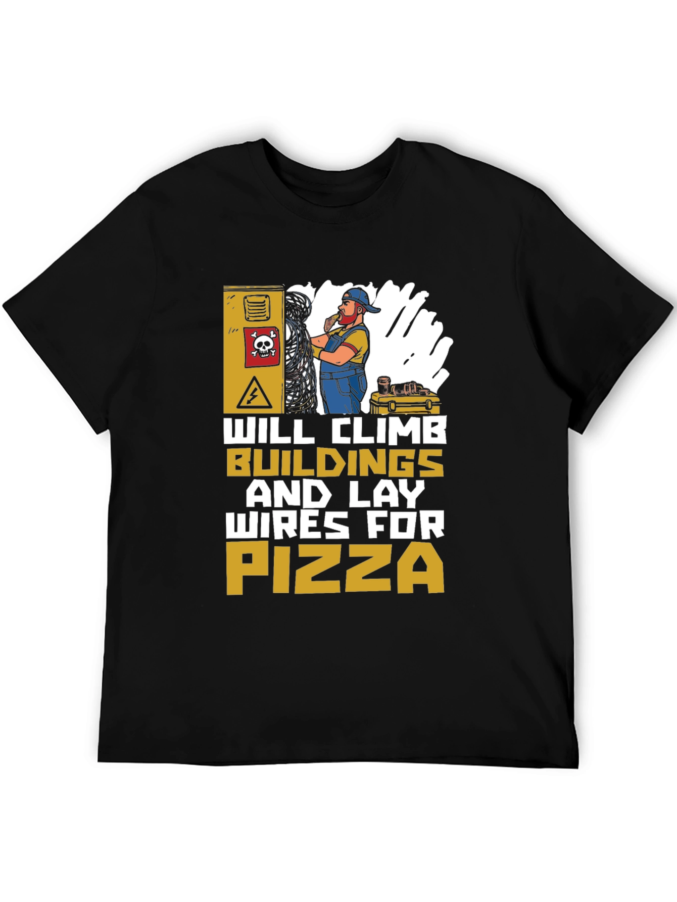 Electrician Pizza Lover T-Shirt - Funny Worker Gift