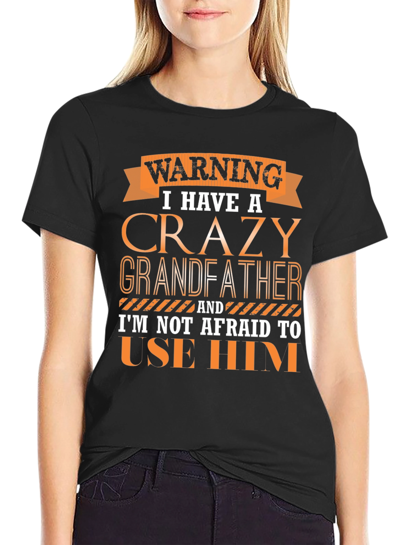 Warning Crazy Grandfather T-Shirt Novelty Gift
