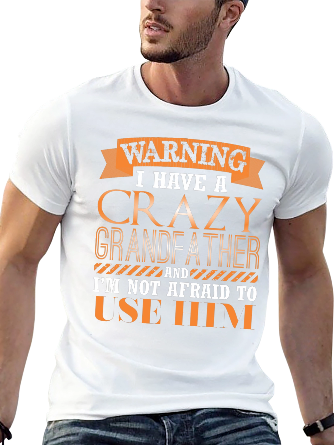 Warning Crazy Grandfather T-Shirt Novelty Gift