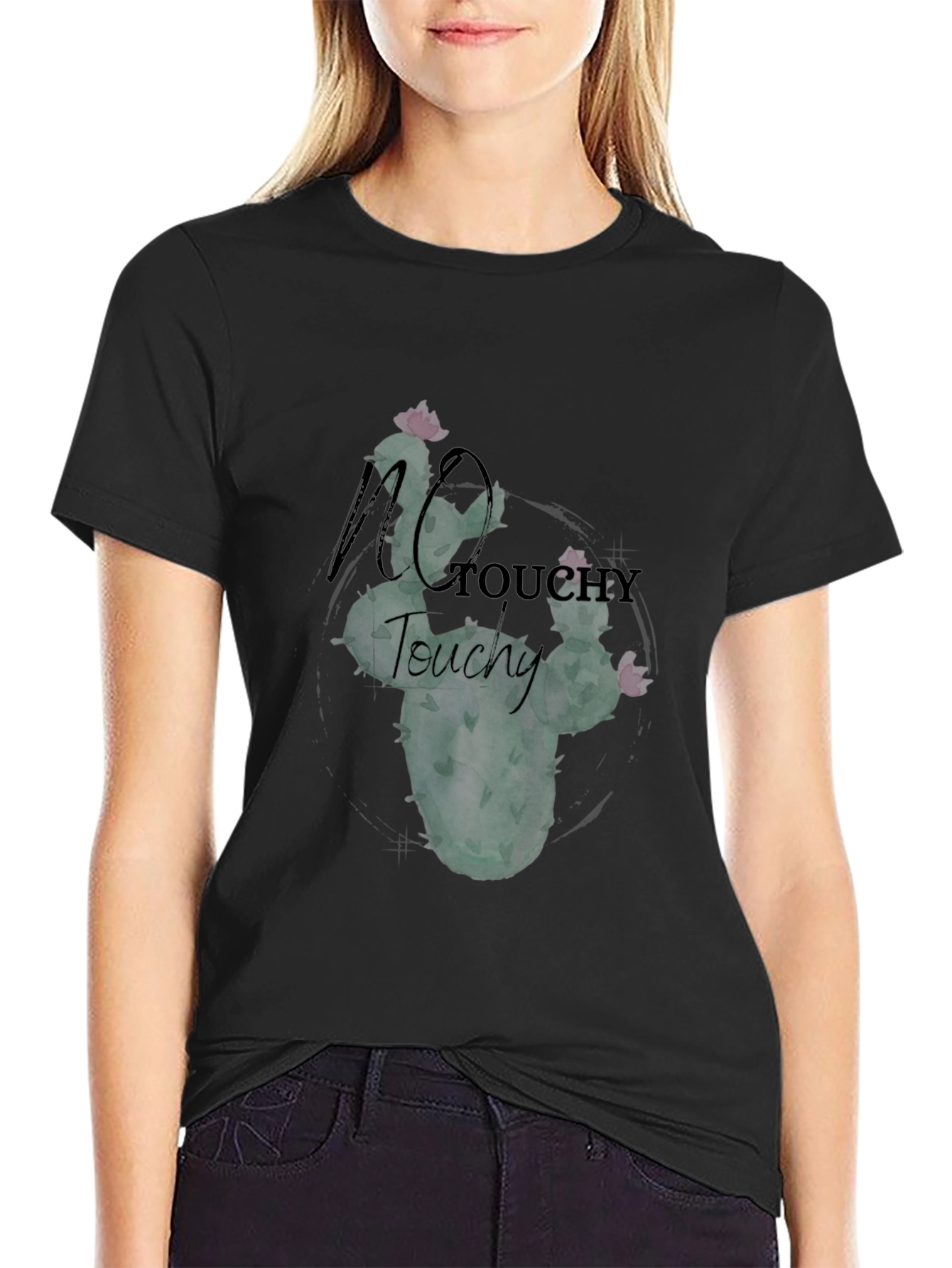 No Touchy Cactus Graphic Tee - Black