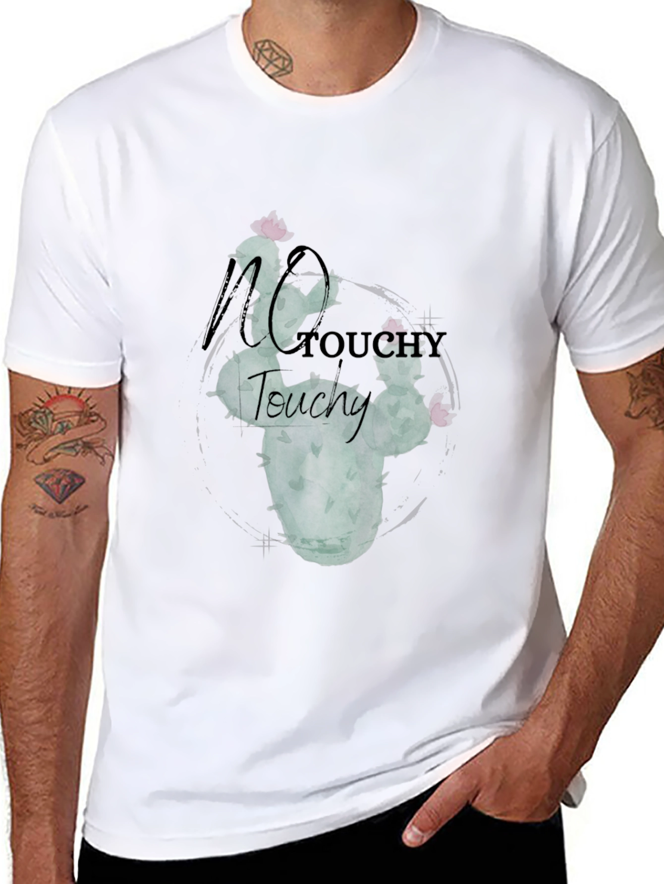 No Touchy Cactus Graphic Tee - Black