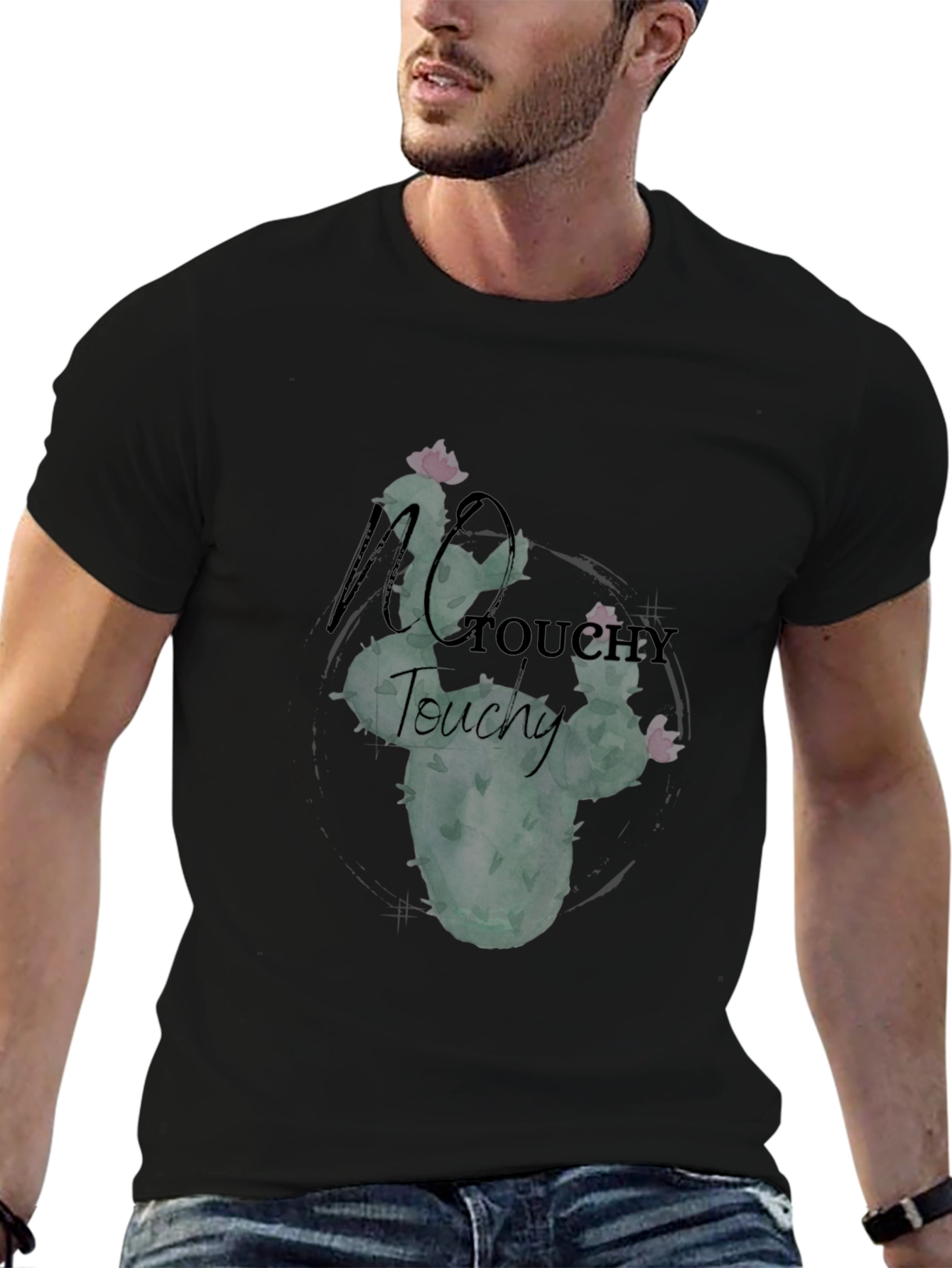 No Touchy Cactus Graphic Tee - Black