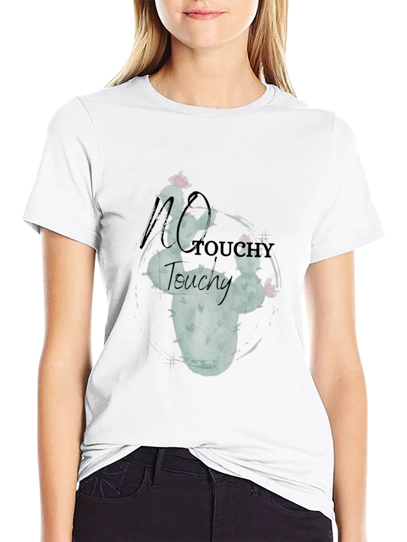 No Touchy Cactus Graphic Tee - Black